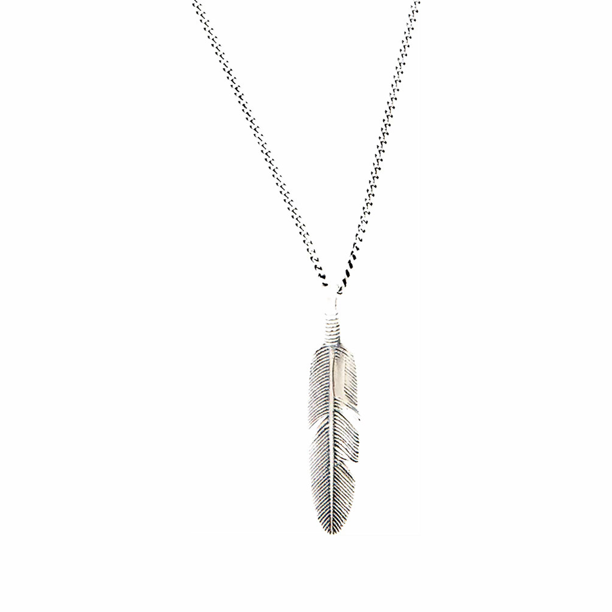 Serge DeNimes Silver Ethereal Feather Necklace (Silver) - August Shop