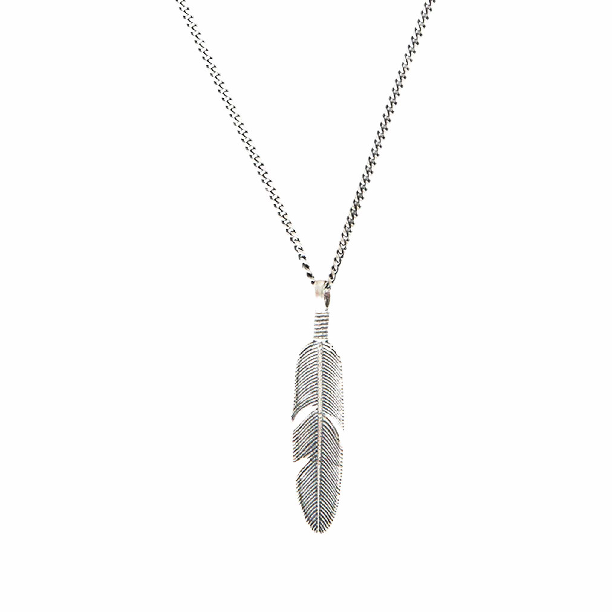 Serge DeNimes Silver Ethereal Feather Necklace (Silver) - August Shop