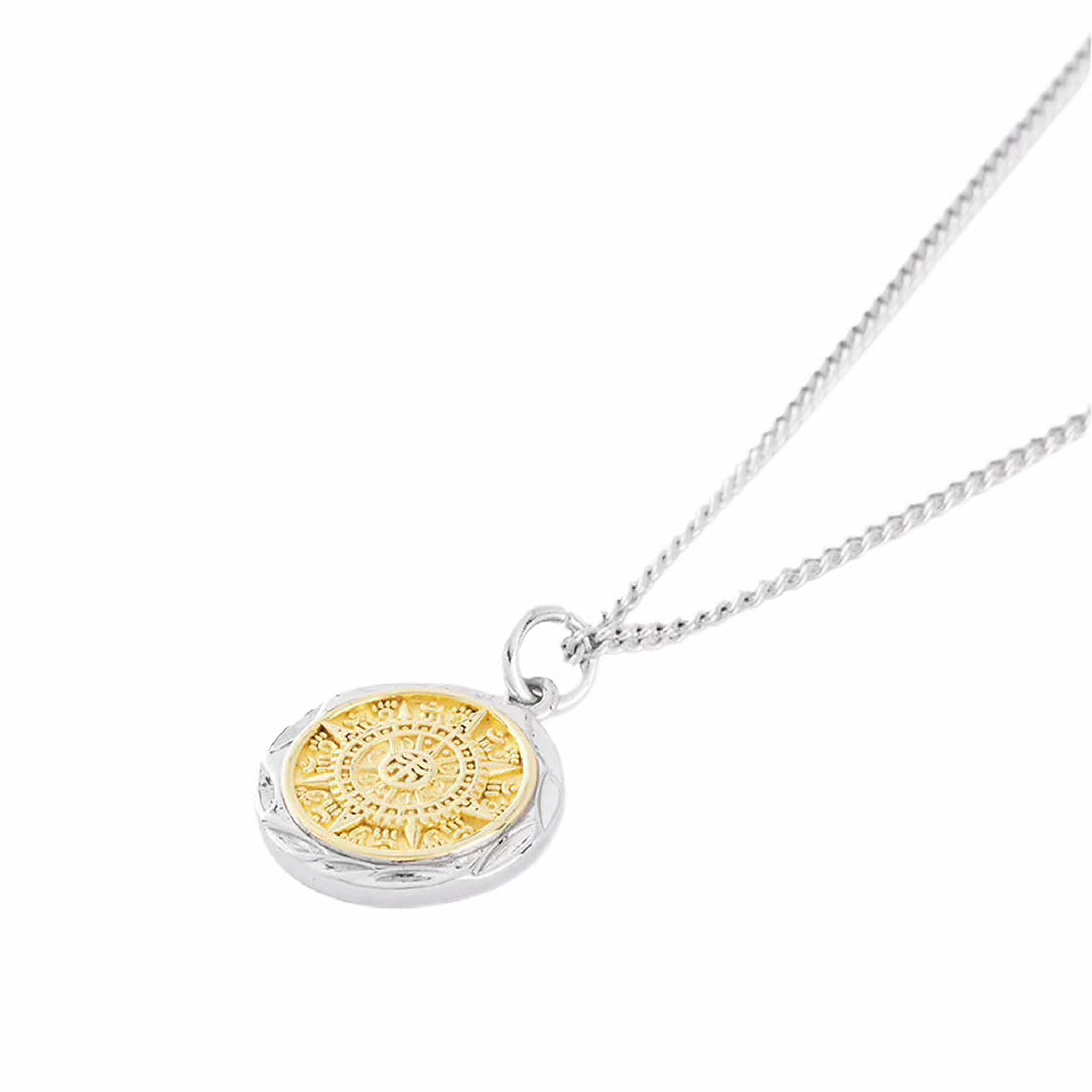 Serge DeNimes Silver Compass Necklace (Silver) - August Shop