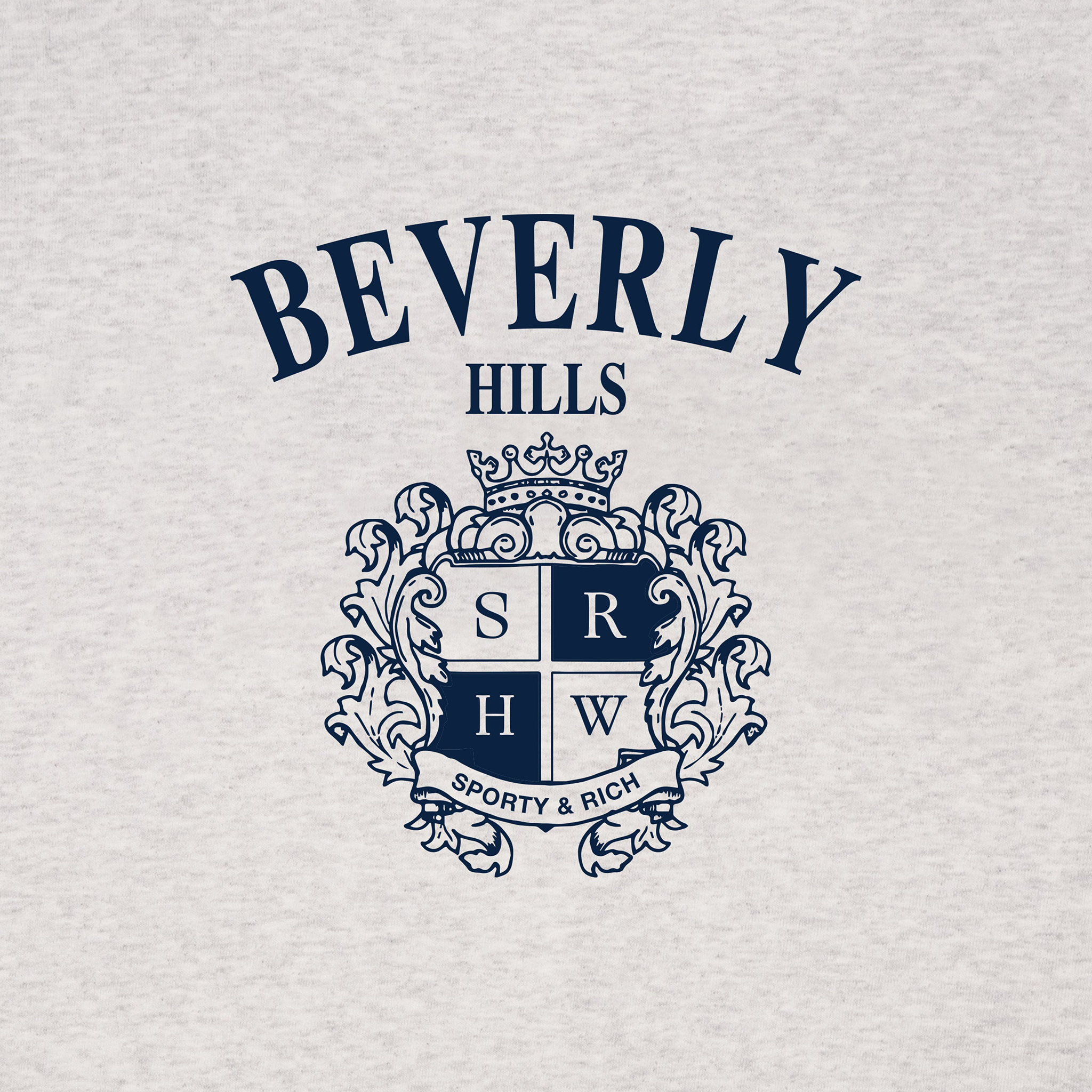 Sporty &amp; Rich Men's BH Crest Quarter Zip (Heather Gray/Navy)