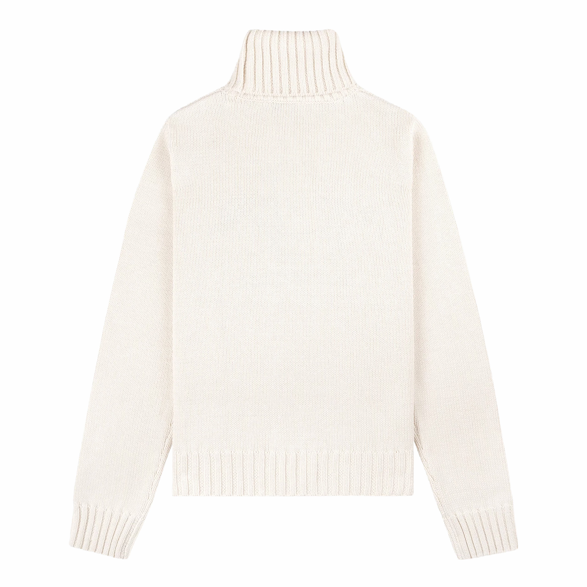 Sporty &amp; Rich Women's Horse Knitted Turtleneck (Ecru/Chocolate) - August Shop