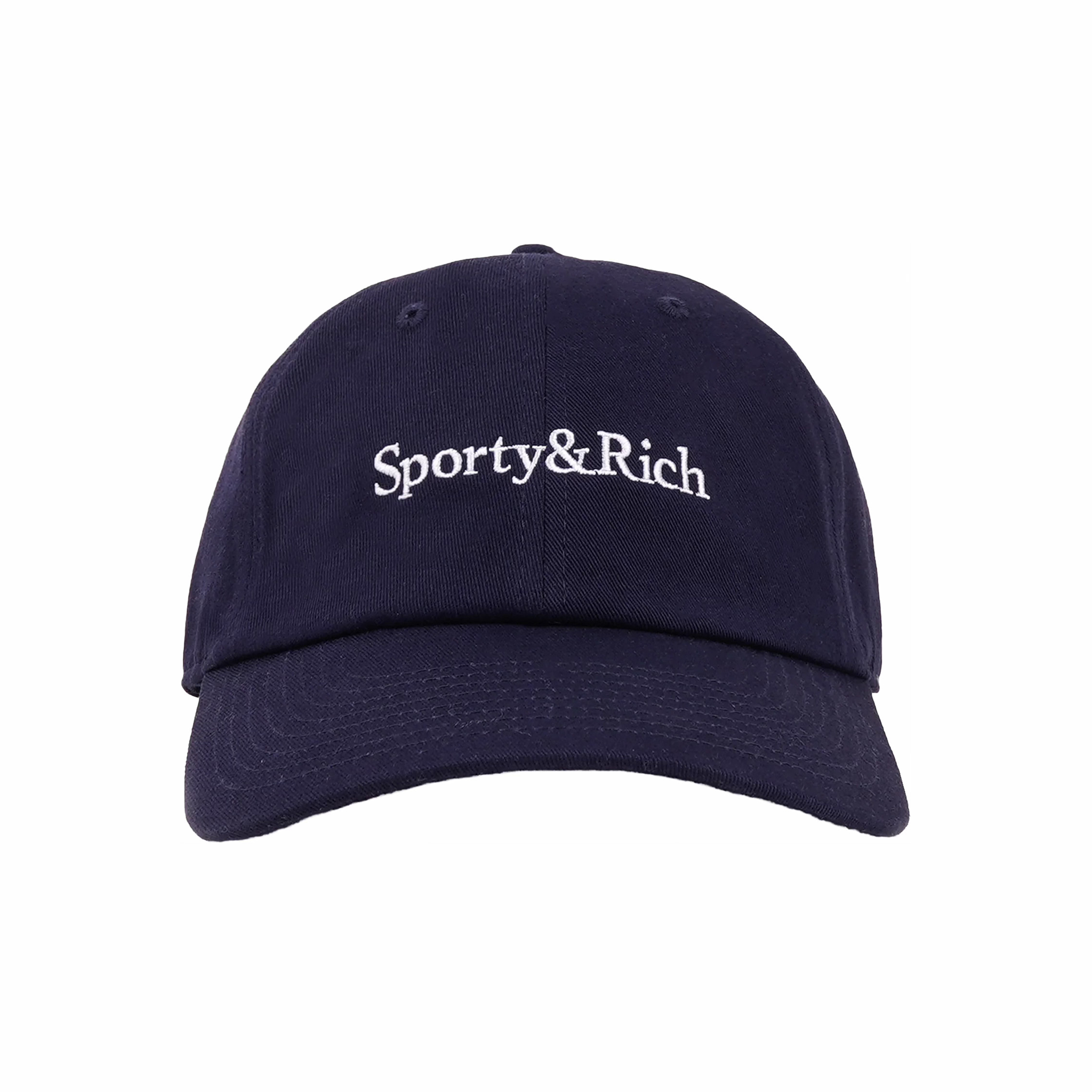 Sporty &amp; Rich Serif Logo Hat (Navy/White)