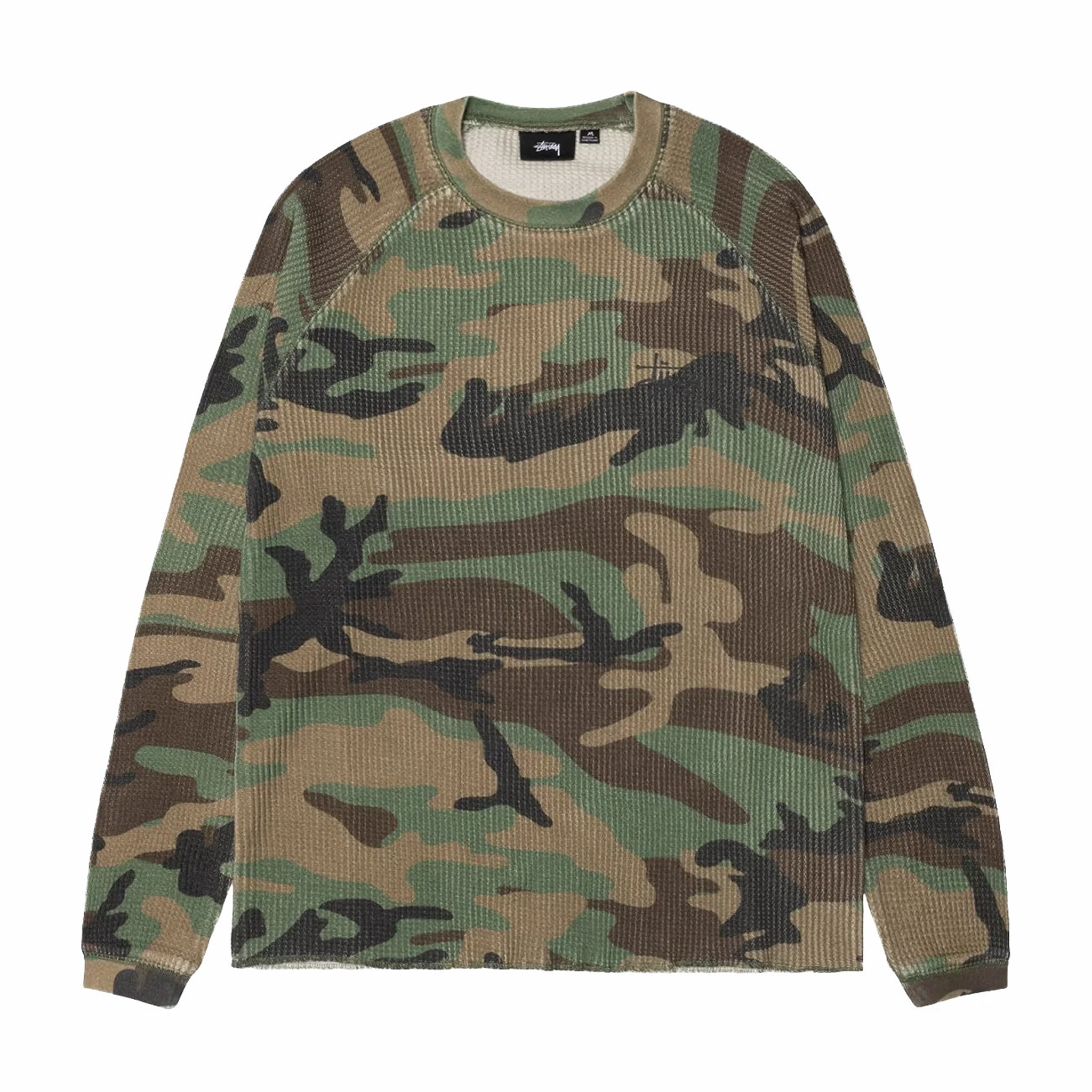 Stüssy Basic Stock Raglan Thermal (Woodland Camo) - August Shop