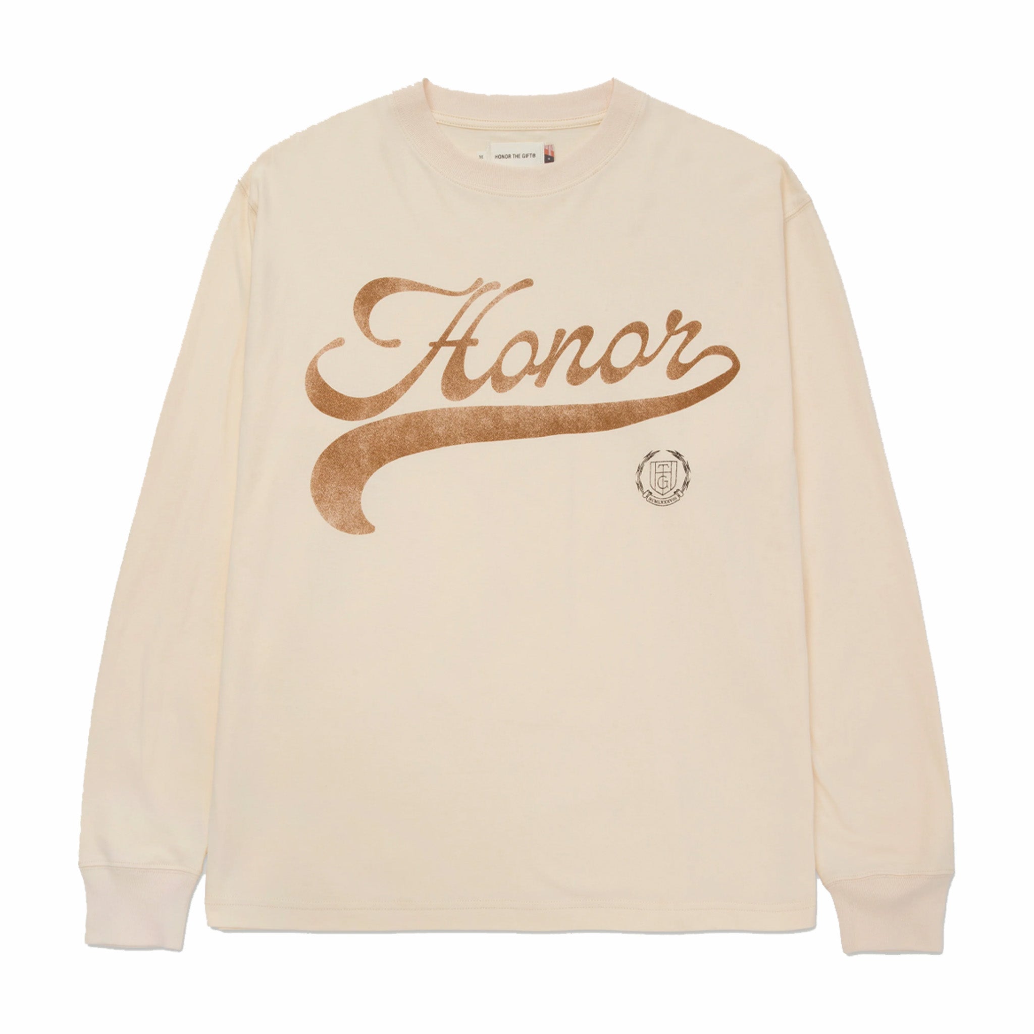 Honor The Gift Holiday Script L/S Tee (Bone) - August Shop