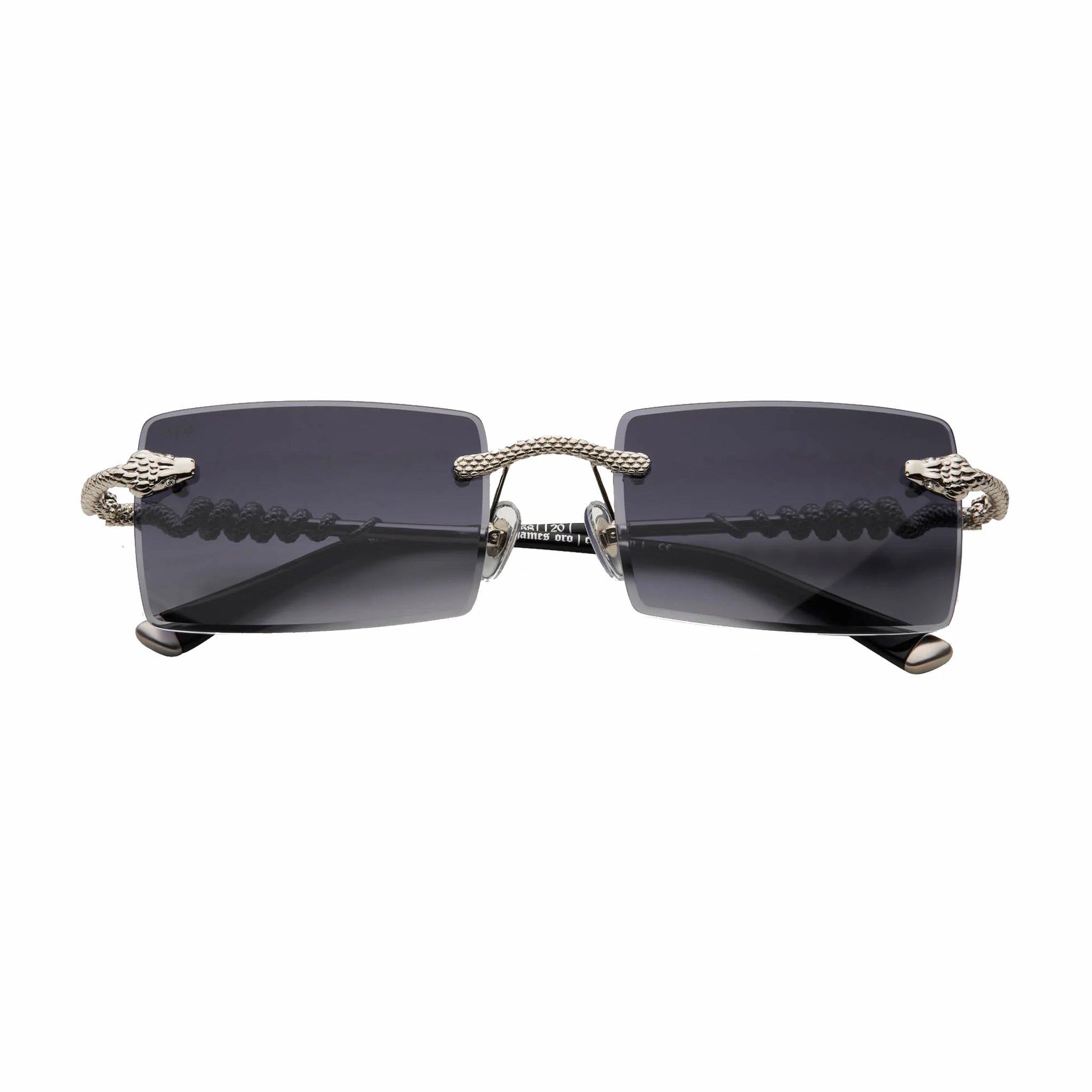 James Oro Black Tint Silver Serpent Authentic Sunglasses (Black) - August Shop
