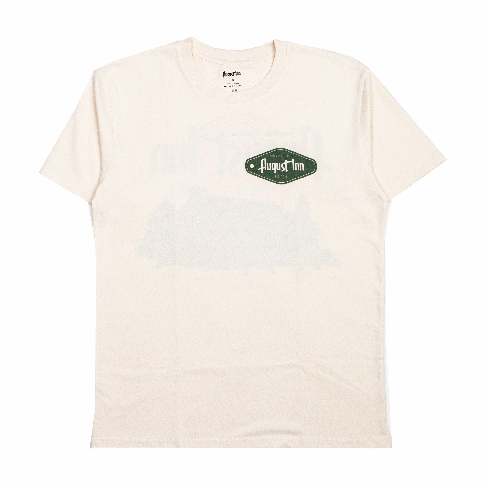 August Inn "Friendship" 5.3oz Midweight T-Shirt (Ecru) - August Shop