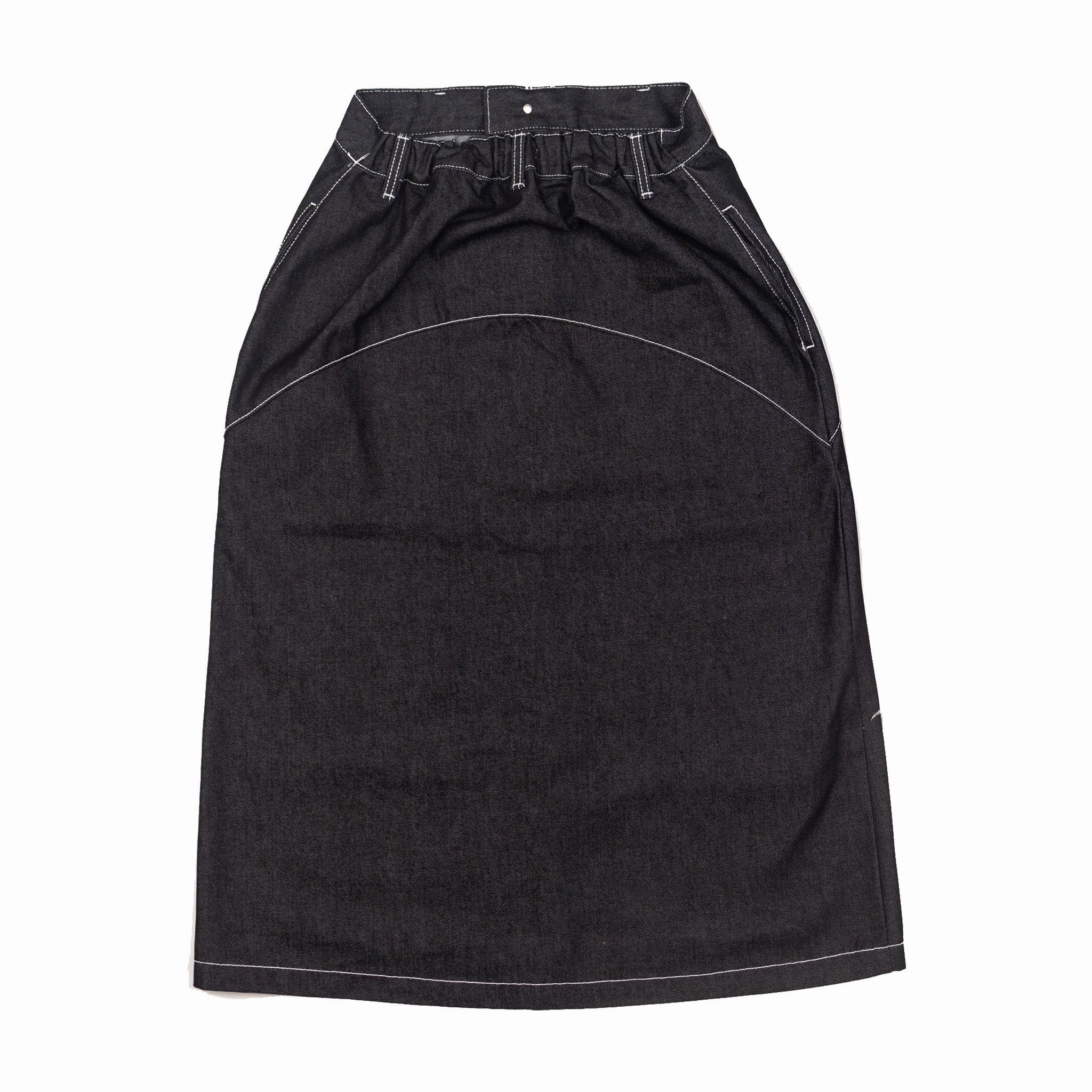 Estudio Niksen Raw Denim In-stitch Skirt (Black) - August Shop