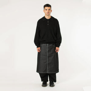 Estudio Niksen Raw Denim In-stitch Skirt (Black) - August Shop