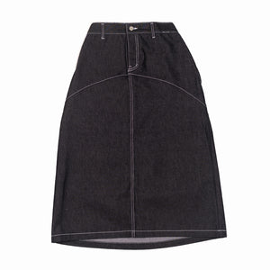 Estudio Niksen Raw Denim In-stitch Skirt (Black) - August Shop