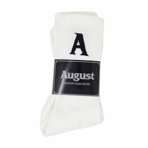 August Cotton Crew Socks (Natural/Black) - August Shop