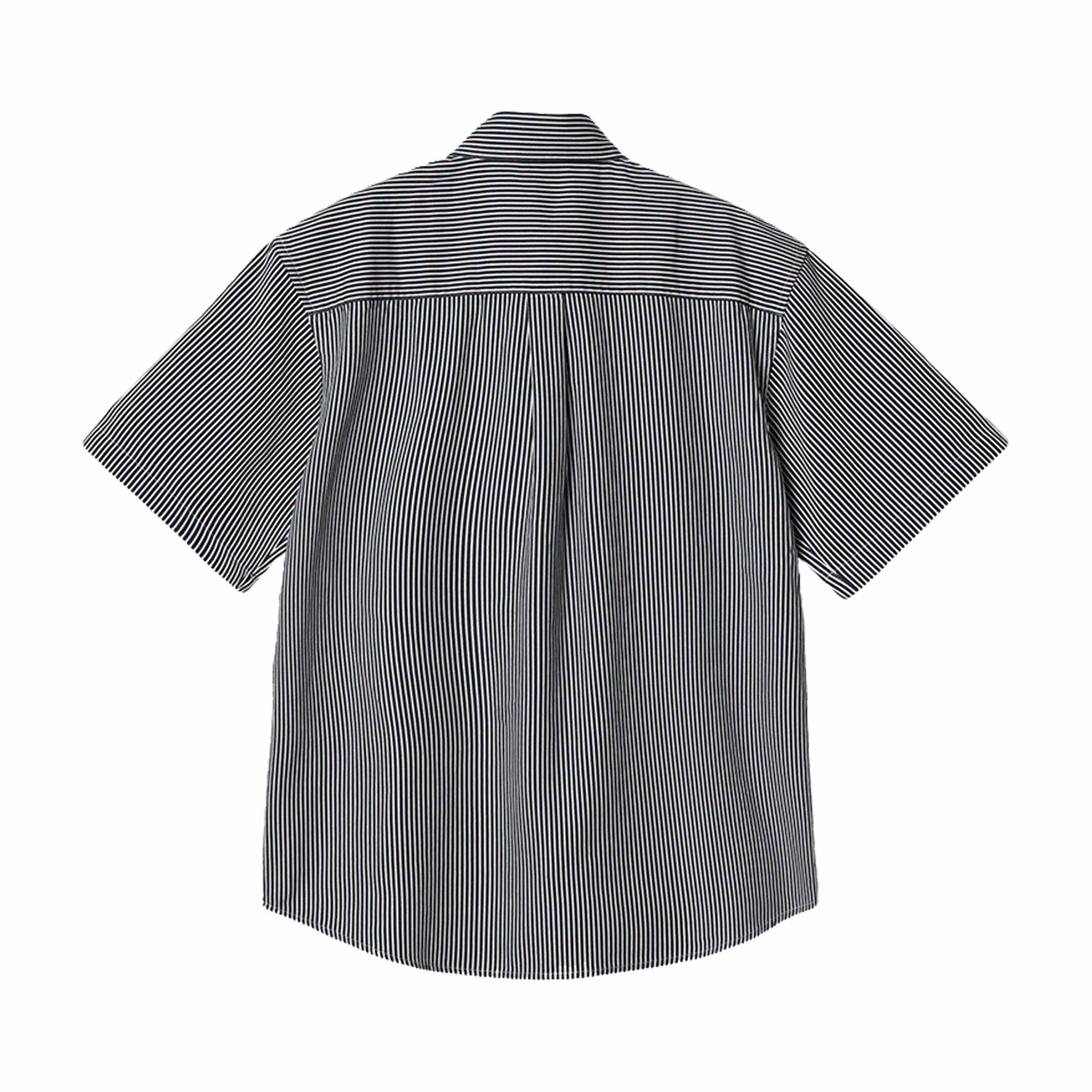 Carhartt WIP S/S Terrell Shirt (Terrell Stripe/Dark Navy/Wax) - August Shop