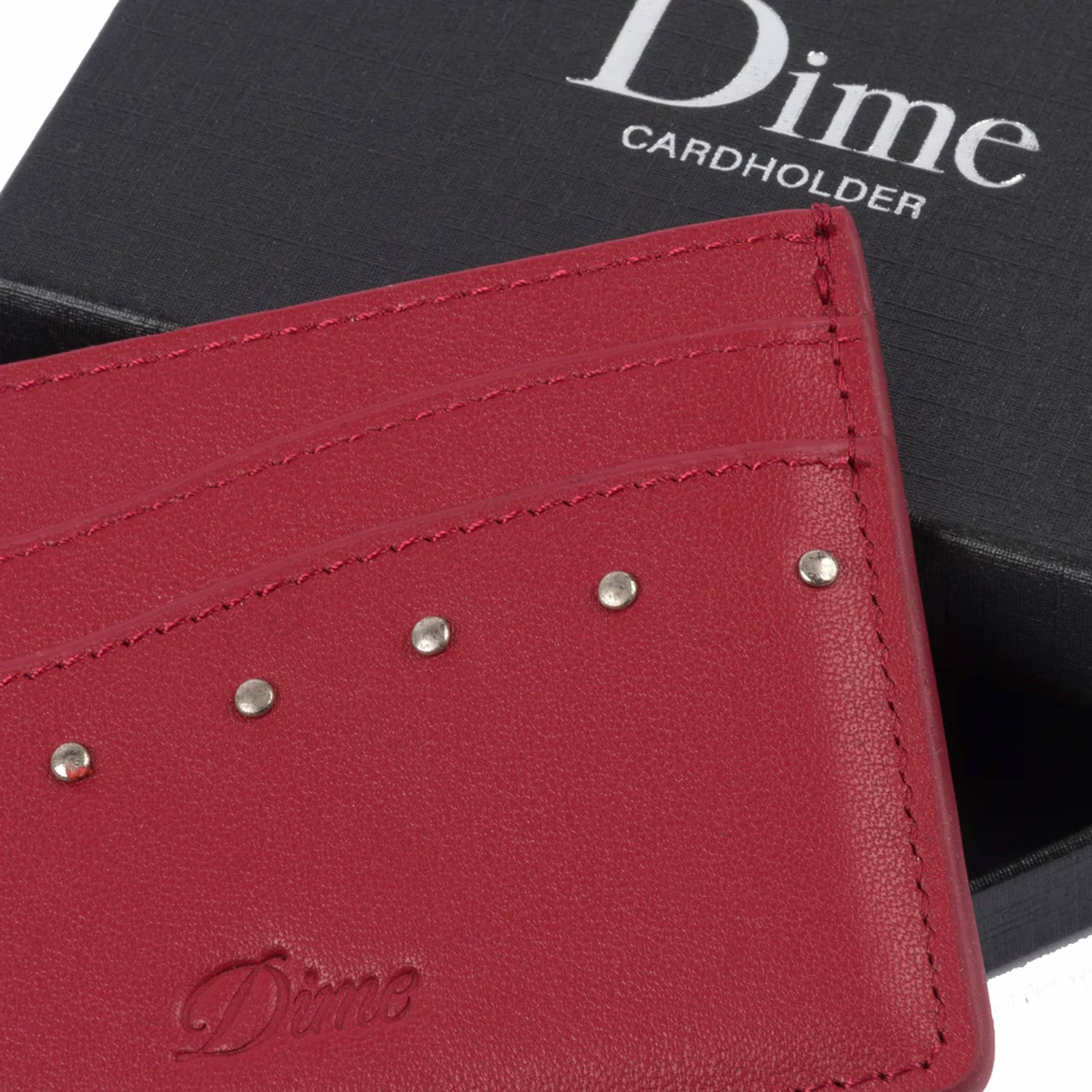 Dime Studded Cardholder (Red) - August Shop
