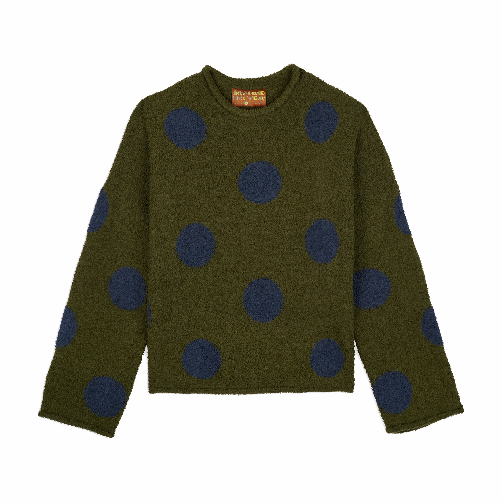 Brain Dead Teddy Fur Dot Knit Sweater (Olive) - August Shop