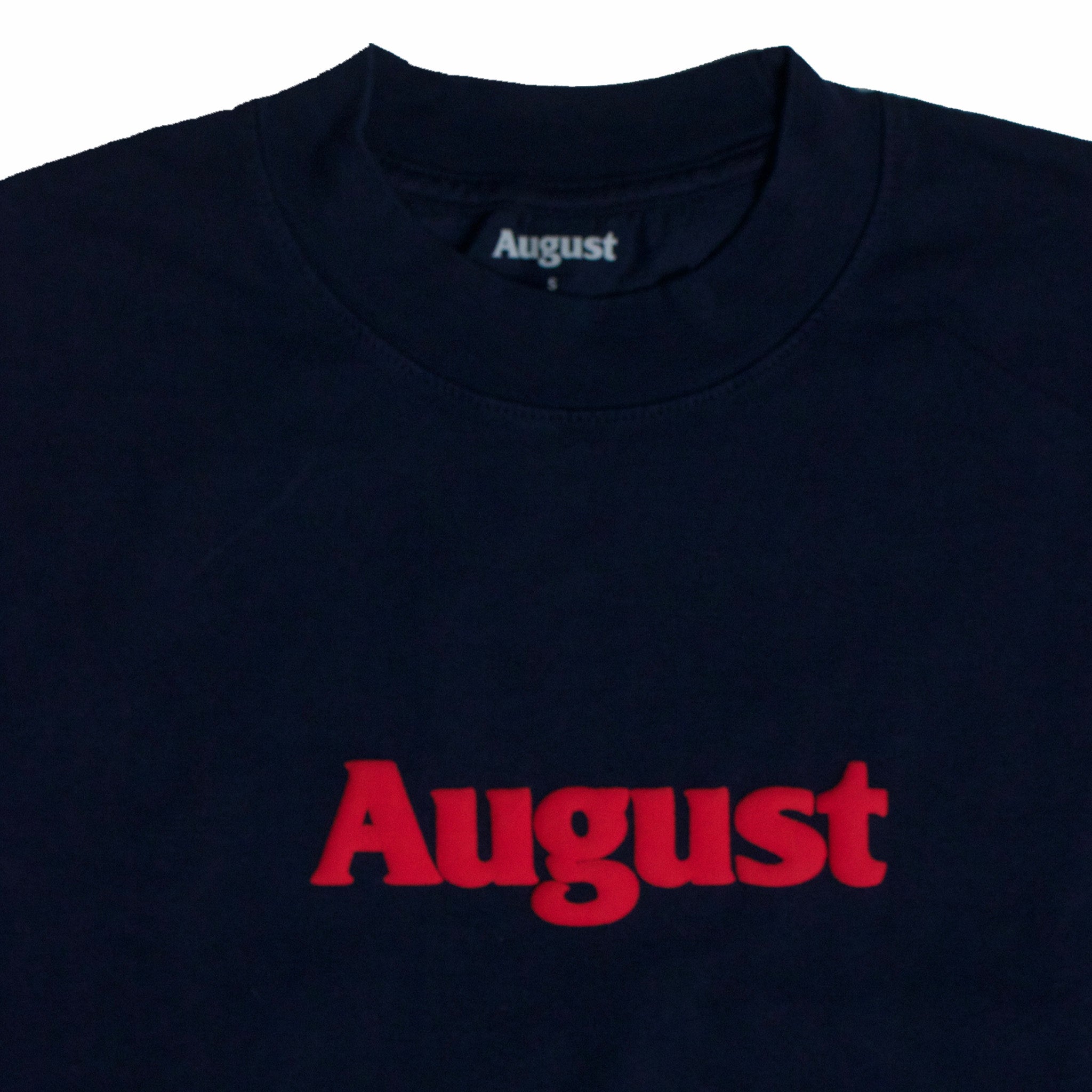 August Puff Logo T-Shirt (Navy/Red) - August Shop