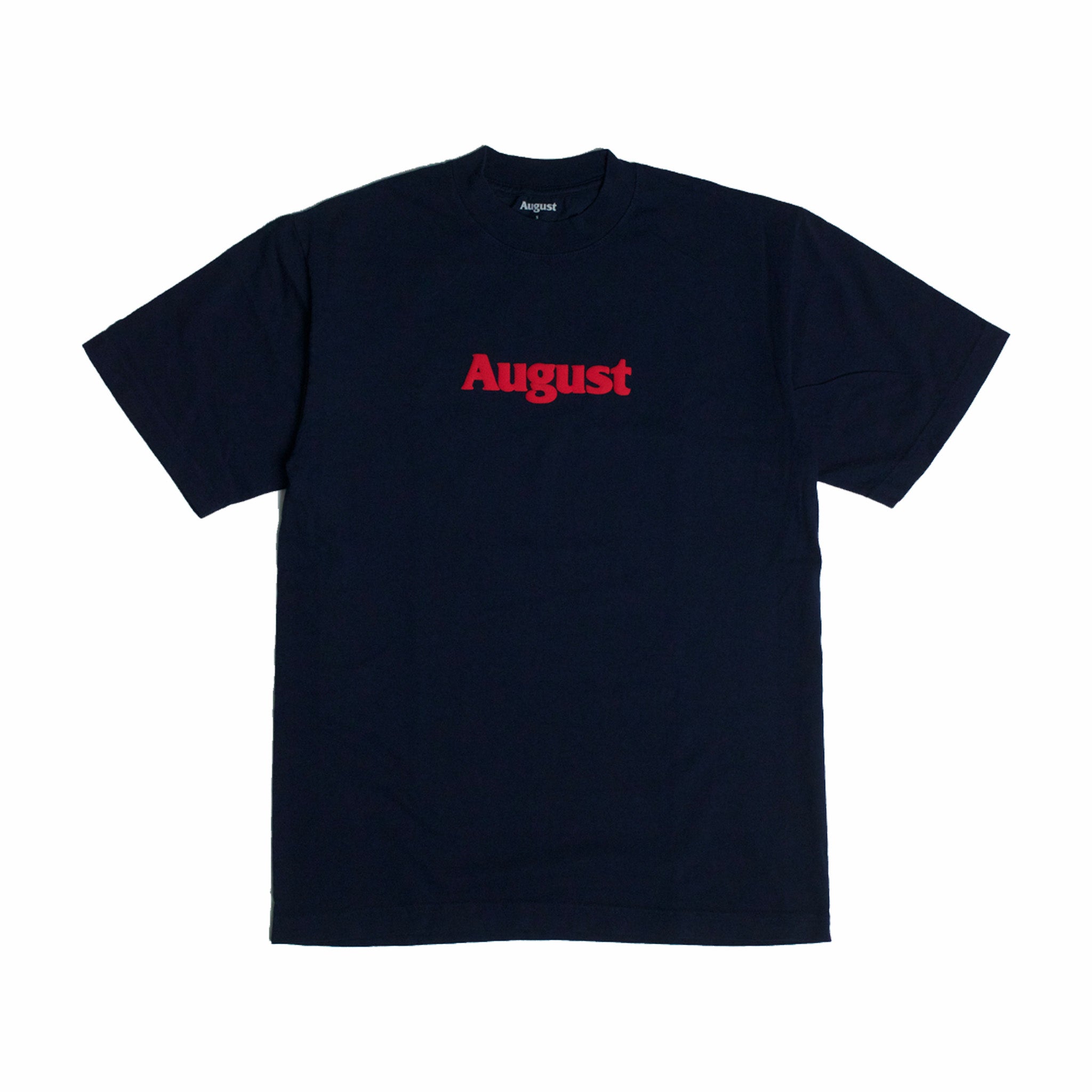 August Puff Logo T-Shirt (Navy/Red) - August Shop