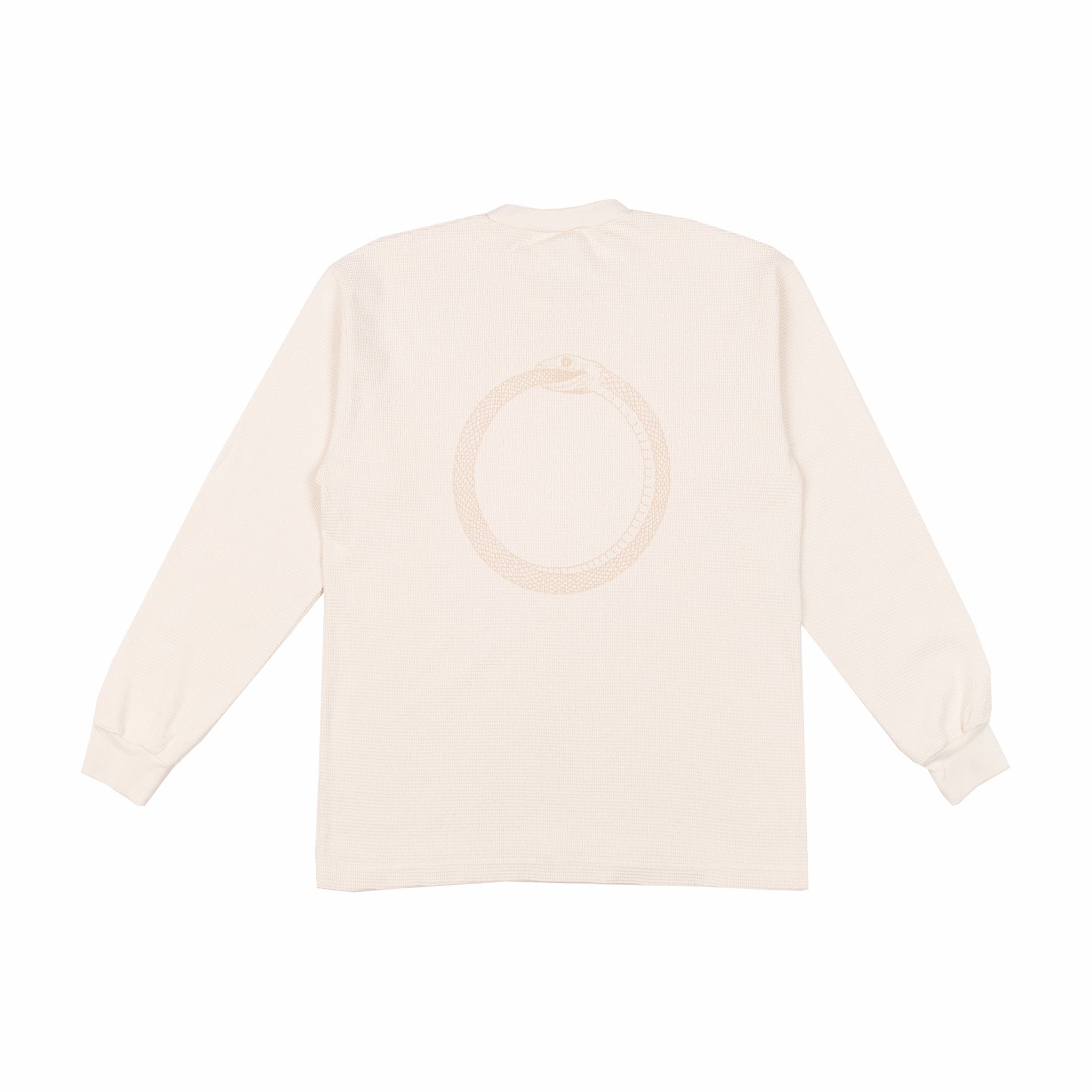 August 7 Year Anniversary &quot;Ouoroboros&quot; Waffle Knit Thermal (Creme) - August Shop