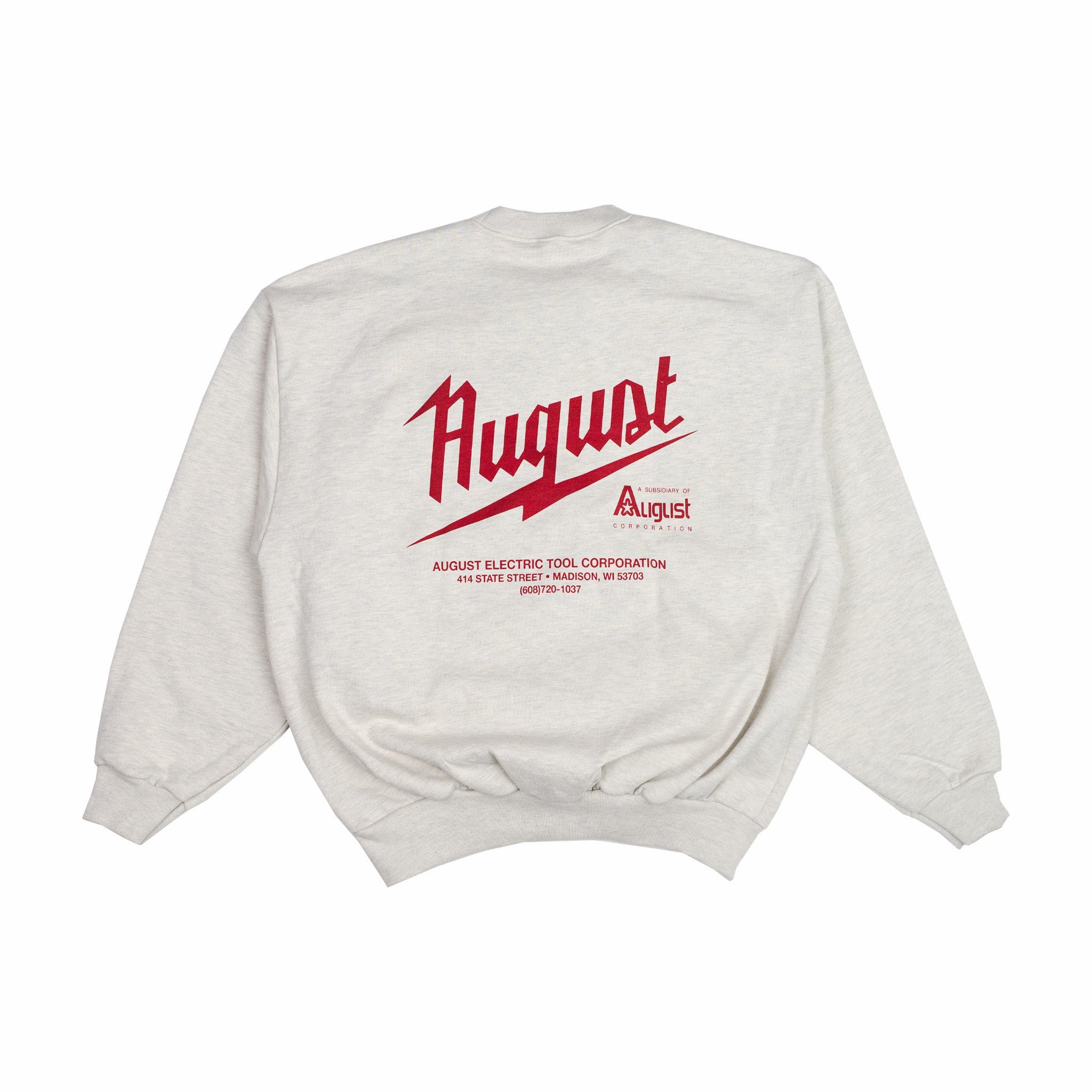 August &quot;Electric Tools&quot; 12oz Wide Crewneck (Scour) - August Shop