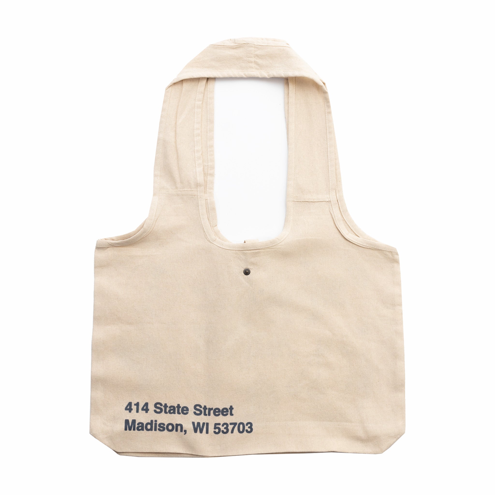 August &quot;Fresh Produce&quot; Canvas Tote Bag (Natural-Yellow/Blue) - August Shop