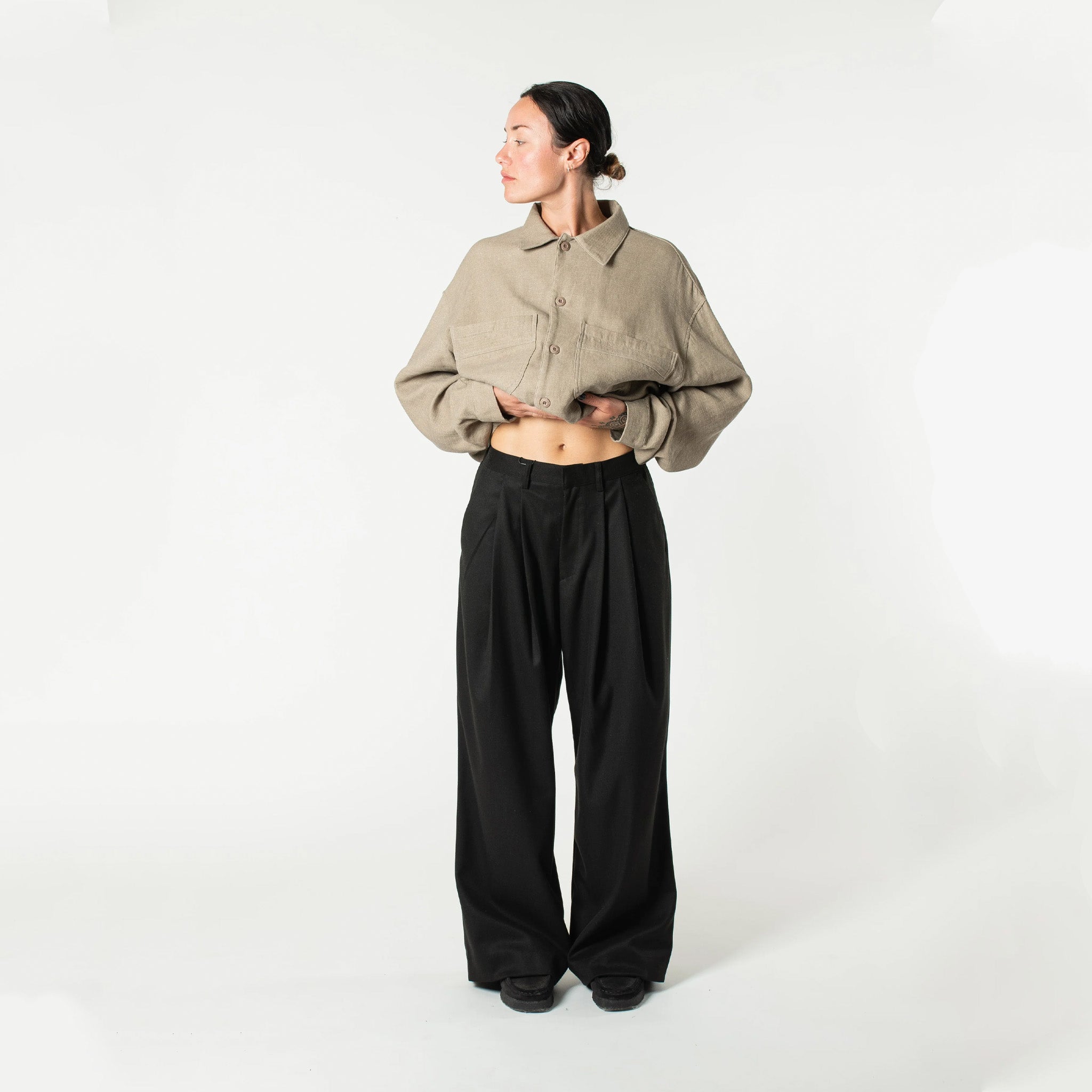 Estudio Niksen Pintuck Maxi Trousers (Black) - August Shop