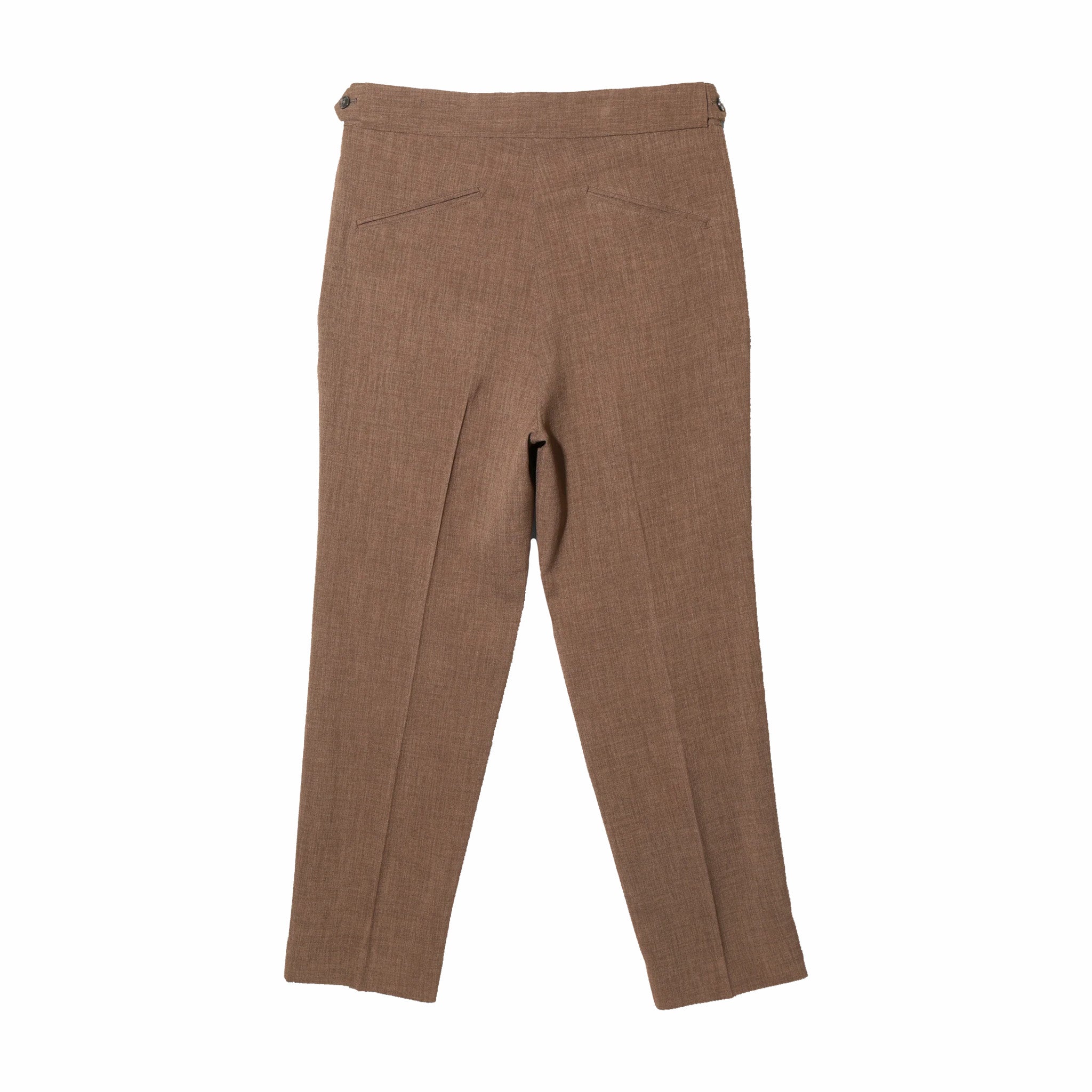 Needles Tucked Side Tab Trouser (Poly Chambray/Brown) - August Shop