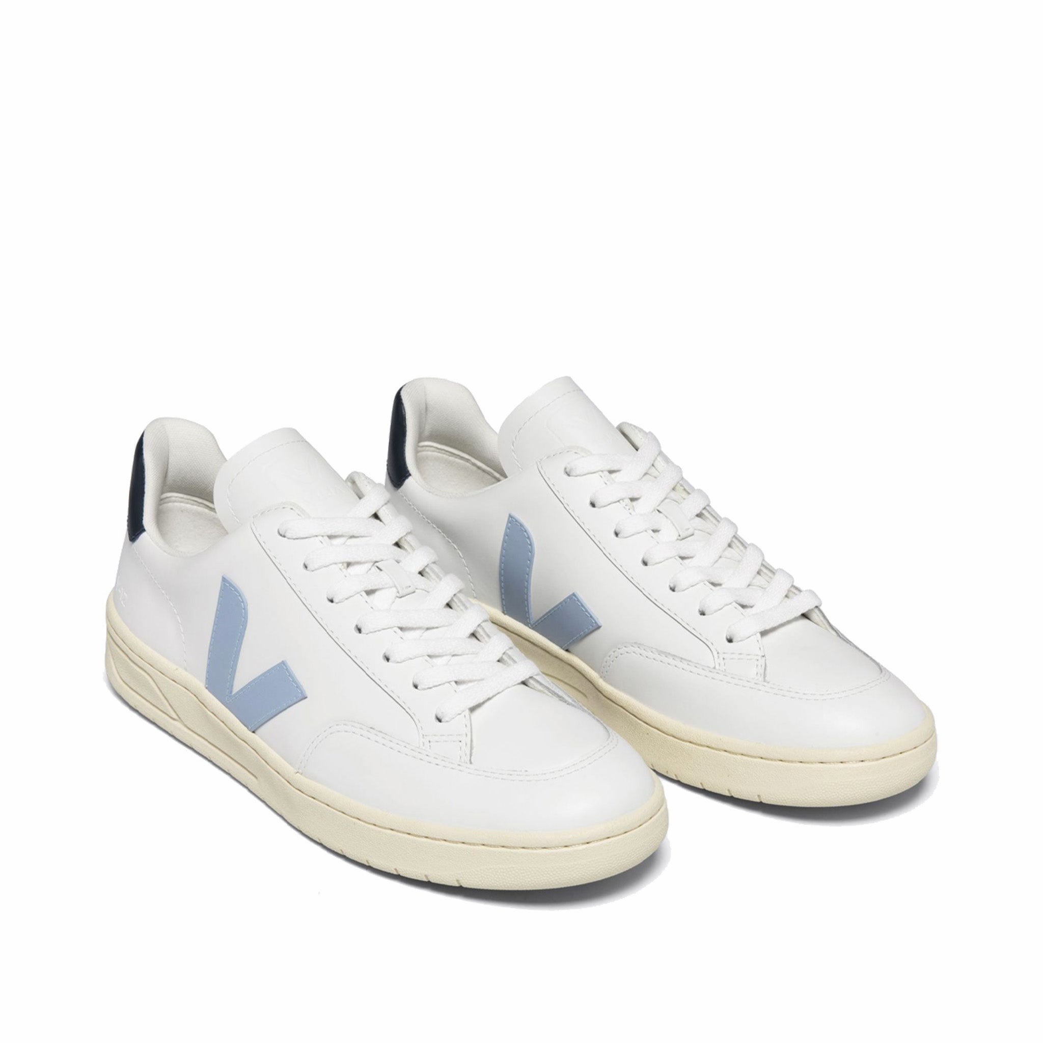 Veja Men’s V-12 Leather (Extra White/Steel/Nautico) - August Shop