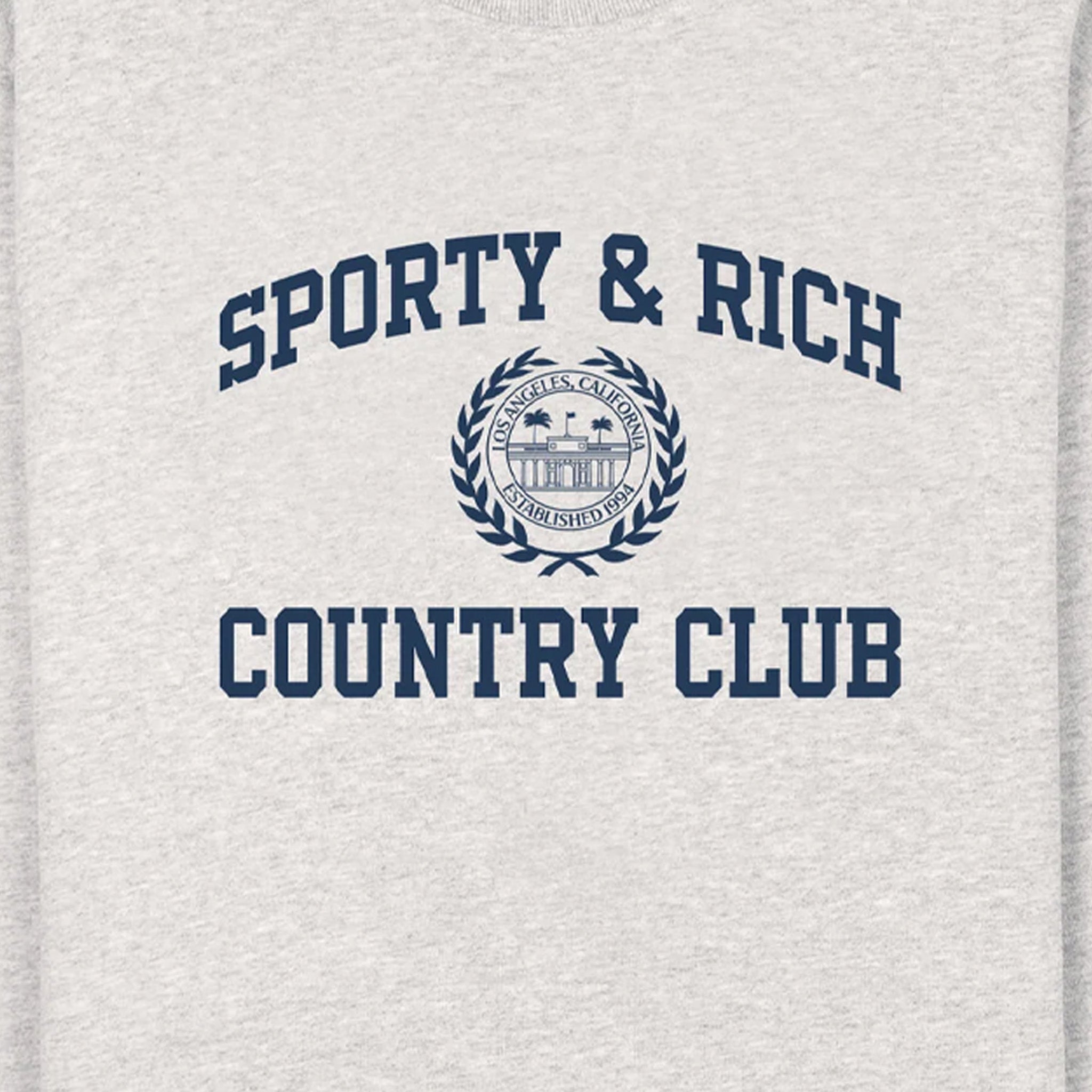 Sporty &amp; Rich Men&#39;s Varsity Crest Crewneck (Heather Gray/Navy) - August Shop