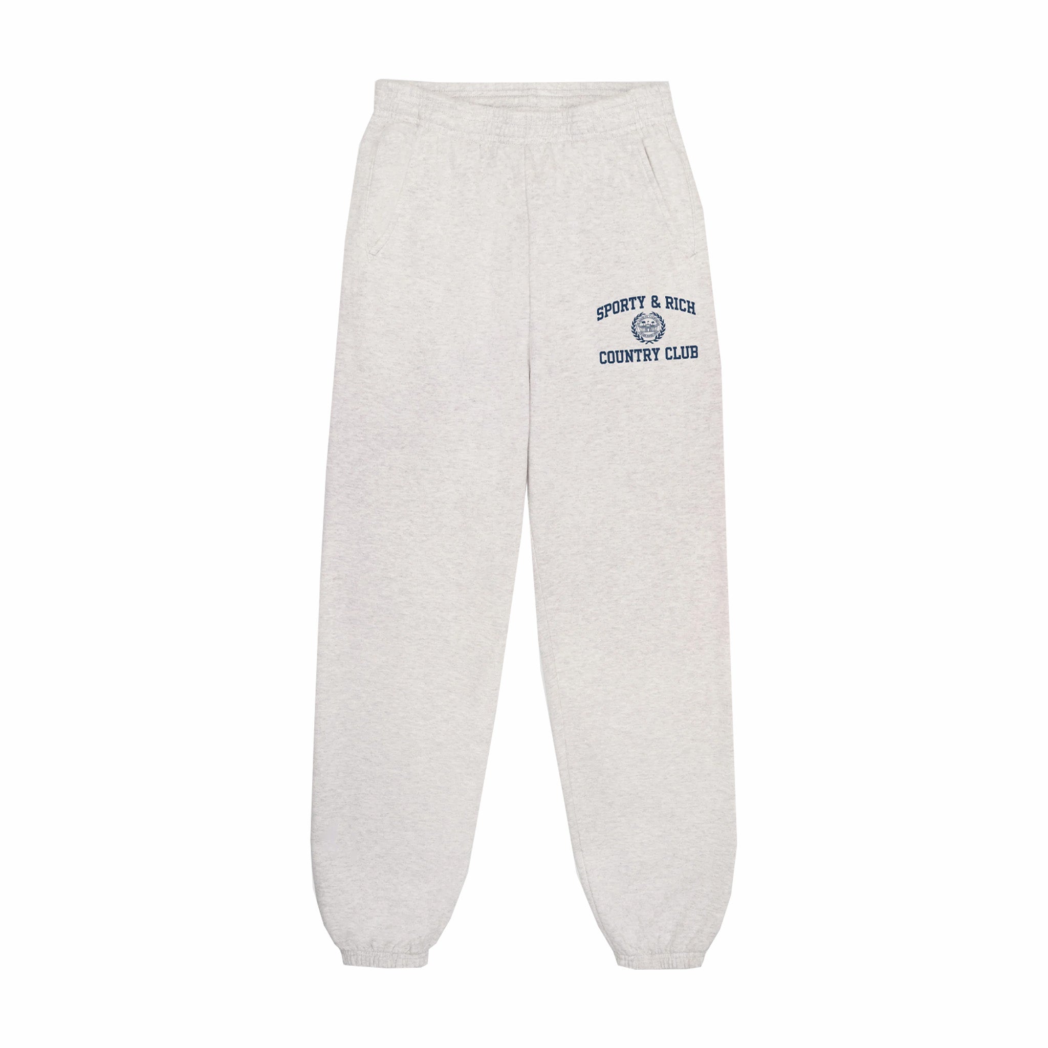 Sporty &amp; Rich Men&#39;s Varsity Crest Sweatpant (Heather Gray/Navy) - August Shop