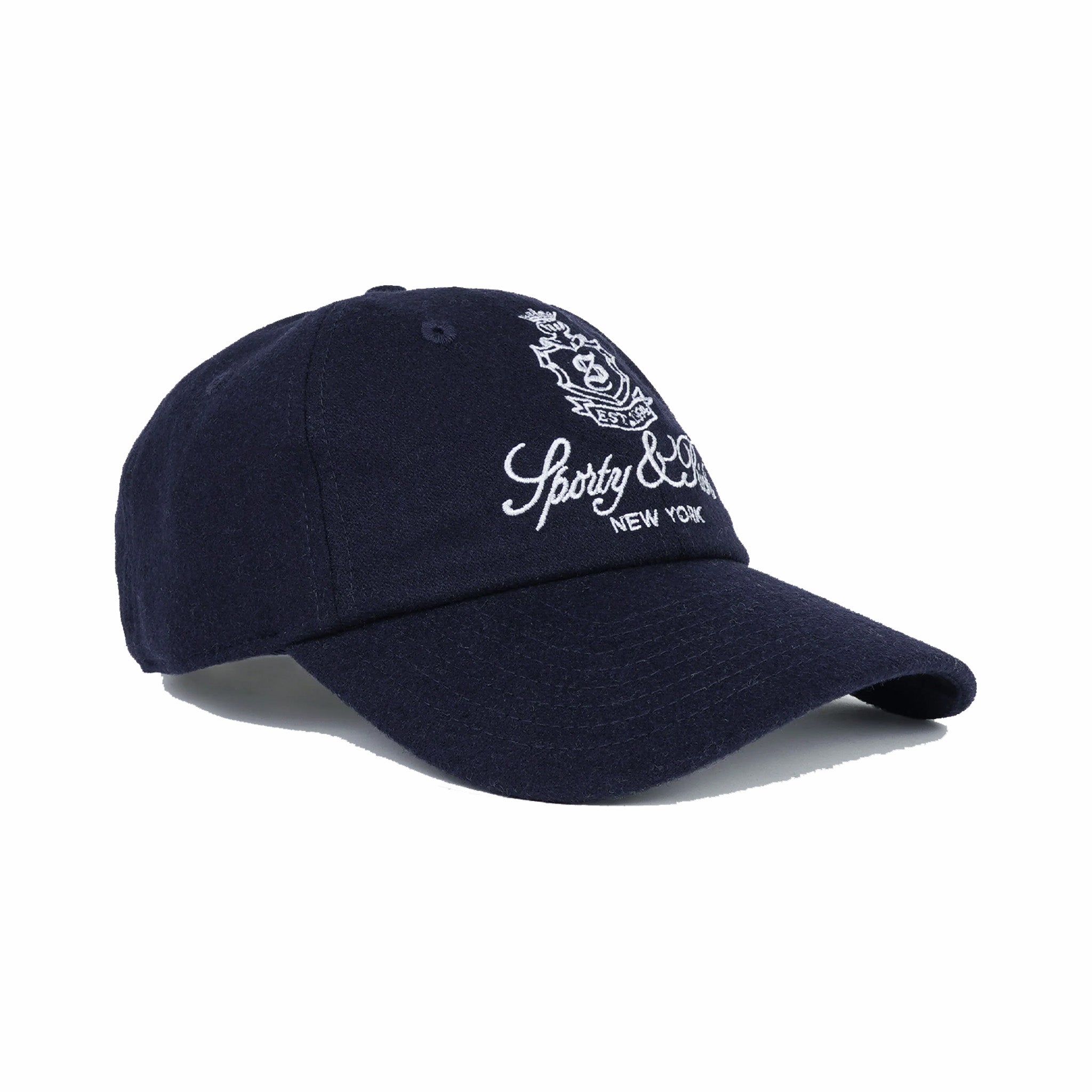 Sporty &amp; Rich Vendome Wool Hat (Navy/White) - August Shop