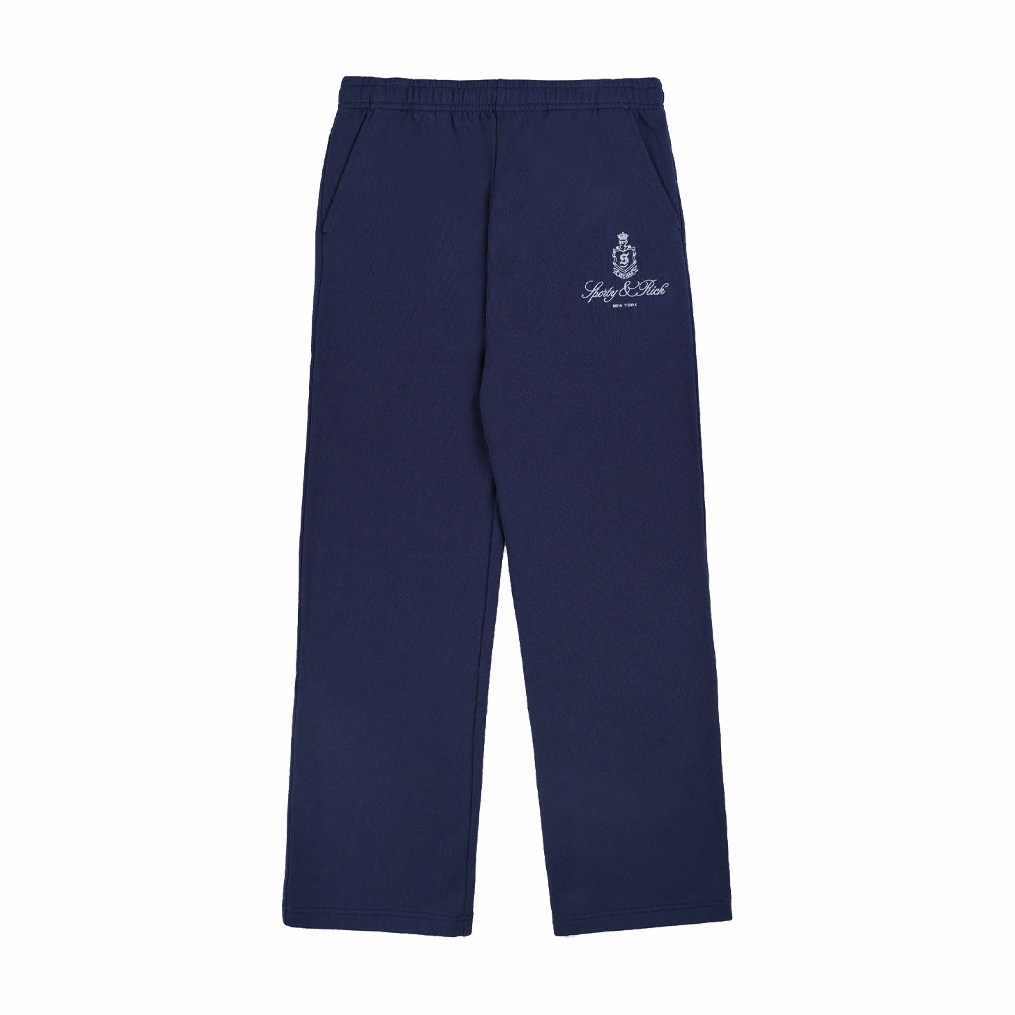 Sporty &amp; Rich Vendome Straight Leg Sweatpant (Navy/White) - August Shop