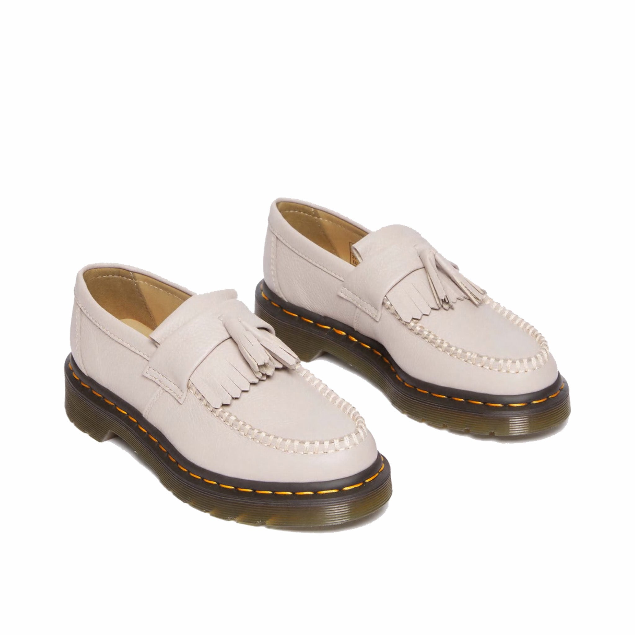 Dr. Martens Women’s Adrian Virginia Leather Tassel Loafers (Vintage Taupe/Virginia) - August Shop
