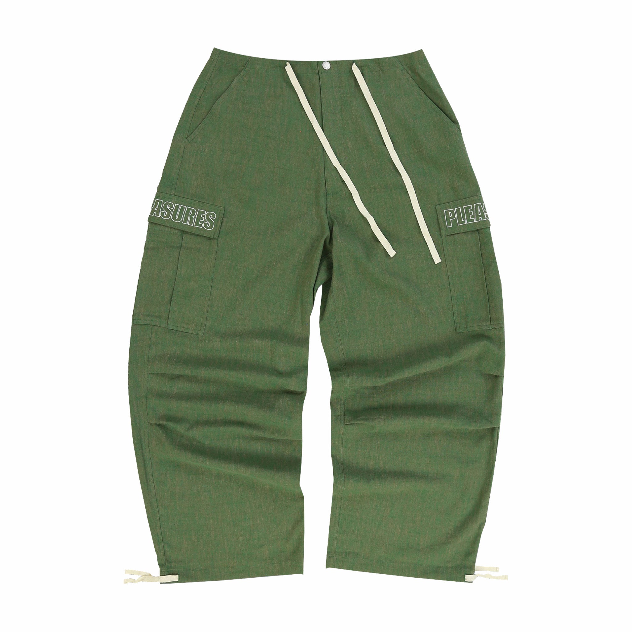 Pleasures Visitor Wide Fit Cargo Pants (Green) - August Shop