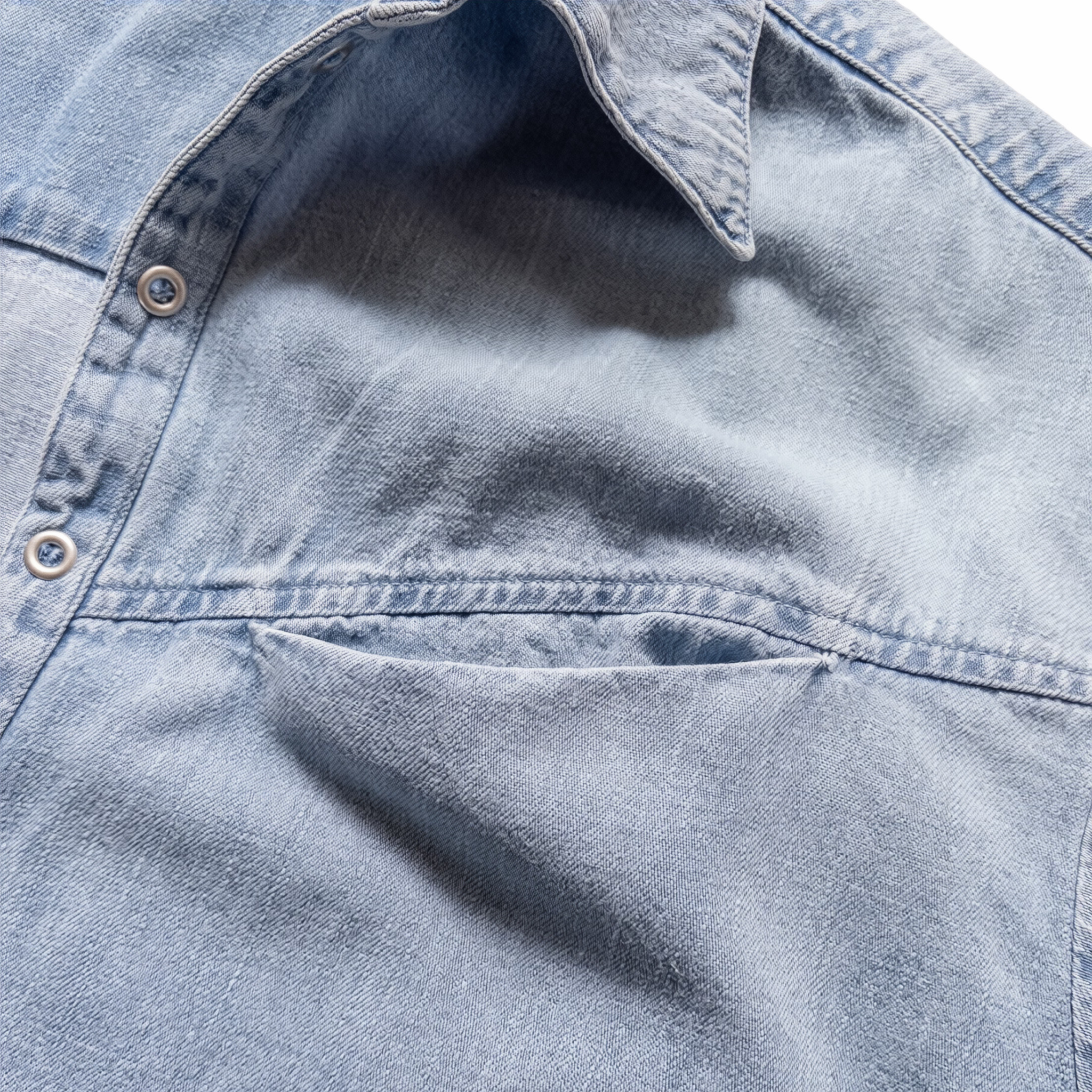 Wythe Denim Pullover Shirt (Washed Indigo) - August Shop