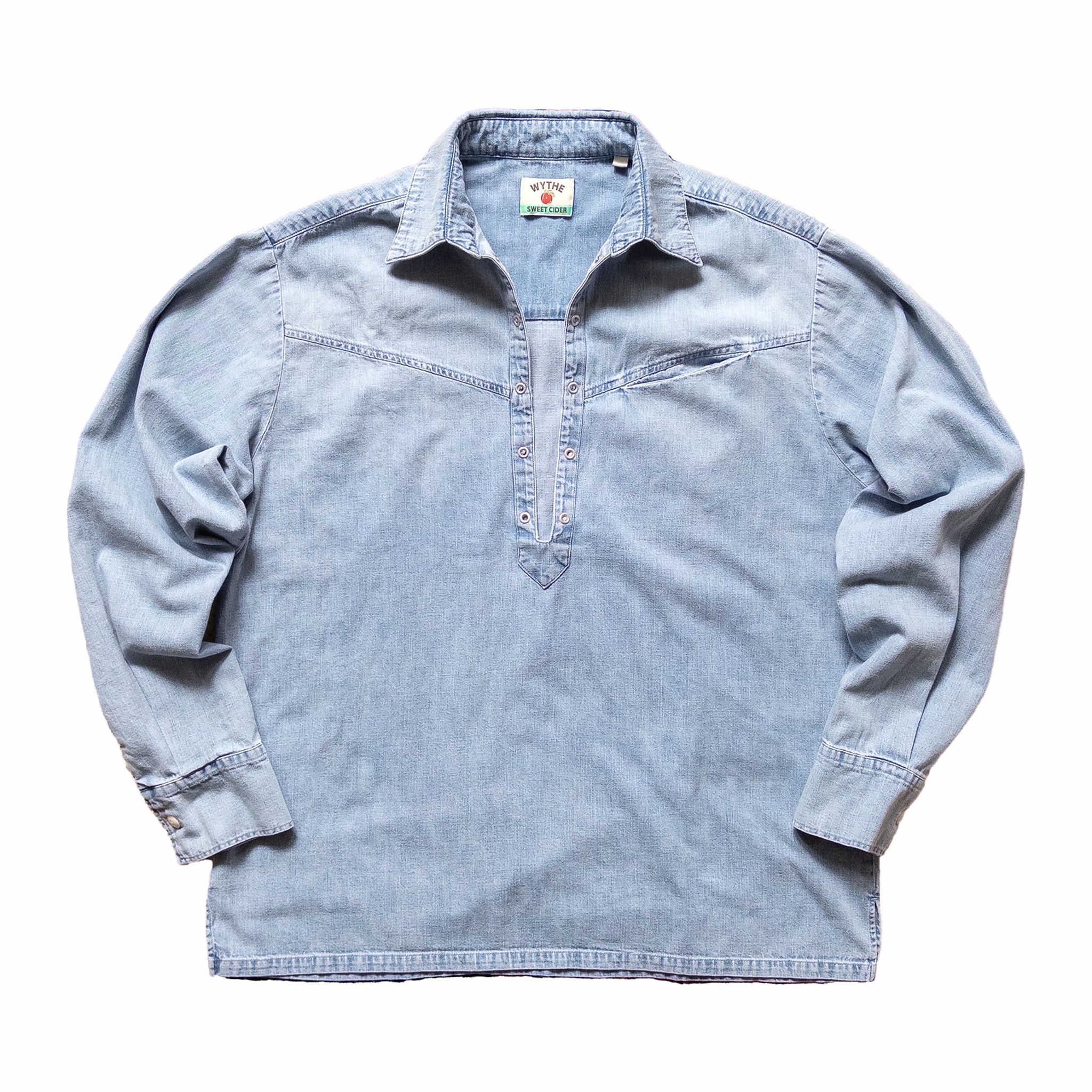Wythe Denim Pullover Shirt (Washed Indigo) - August Shop