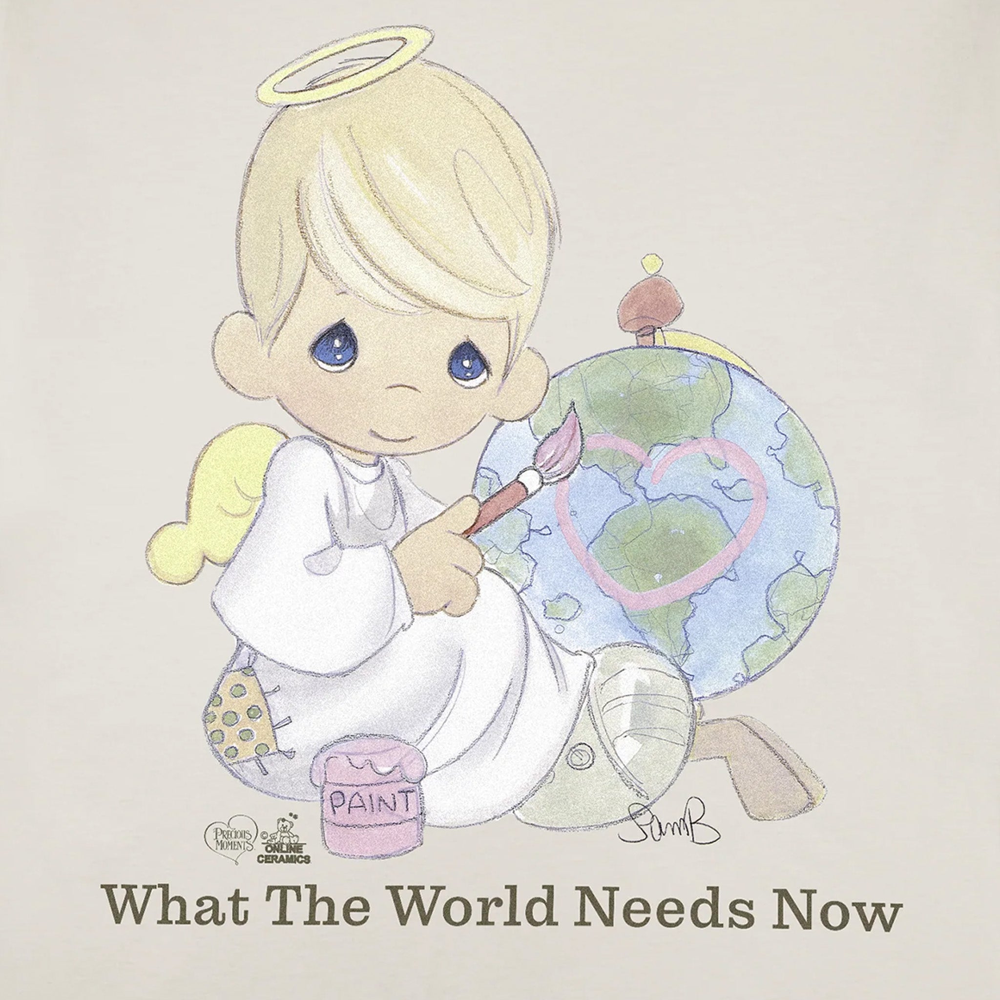 Online Ceramics x Precious Moments &quot;What The World Needs Now&quot; Tee (Beige) - August Shop