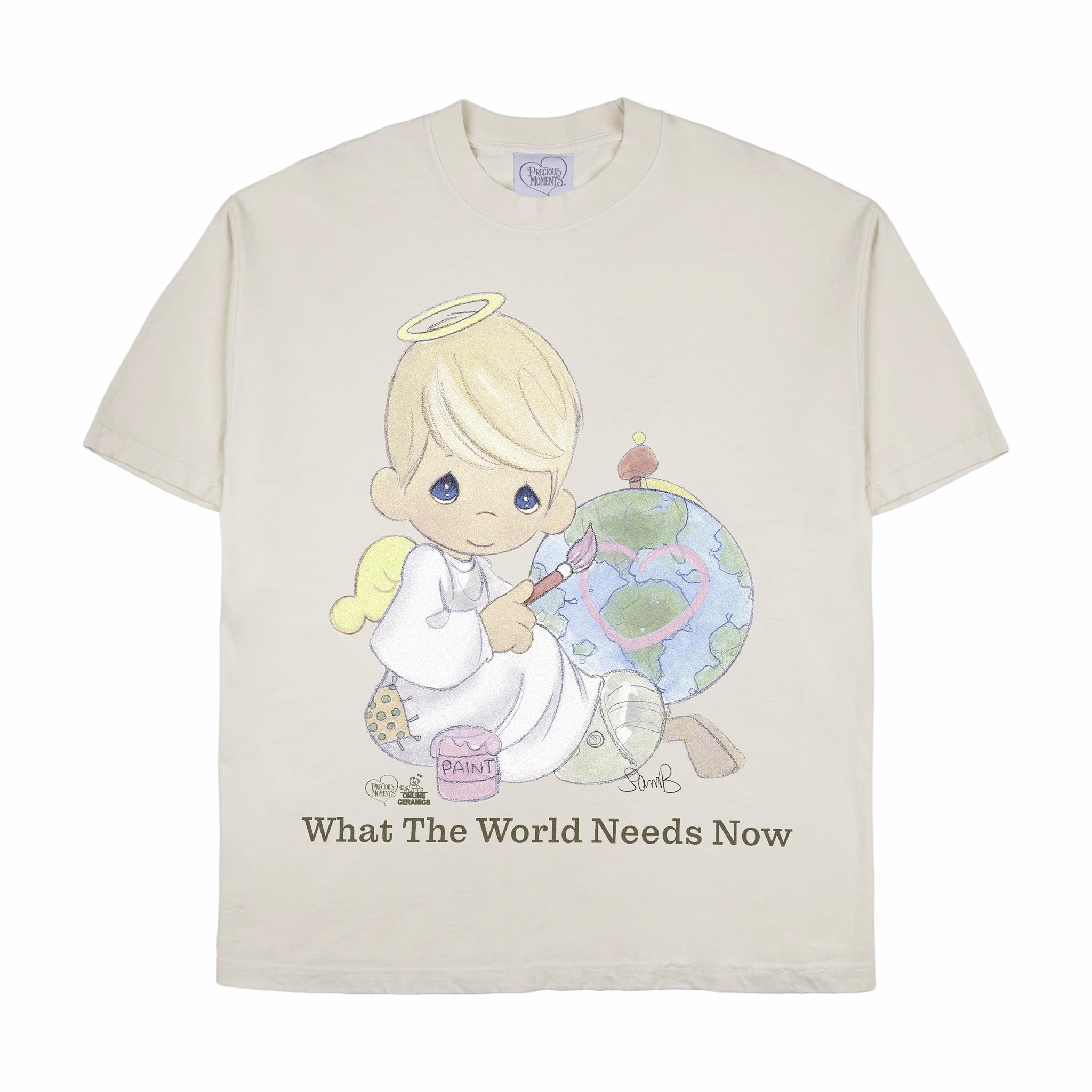 Online Ceramics x Precious Moments &quot;What The World Needs Now&quot; Tee (Beige) - August Shop