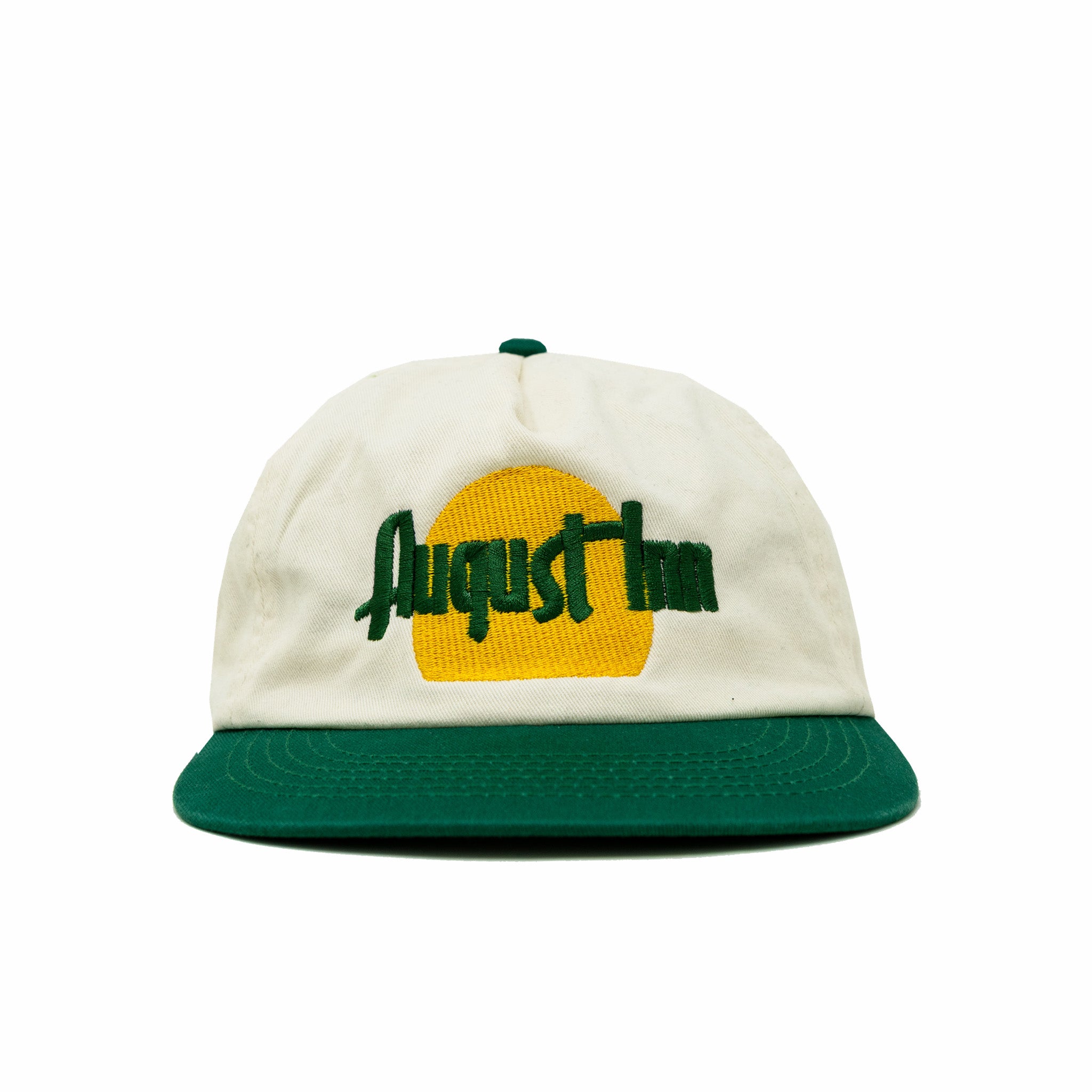 August Inn "Oxford" Five Panel Cap (Natural/Green) - August Shop