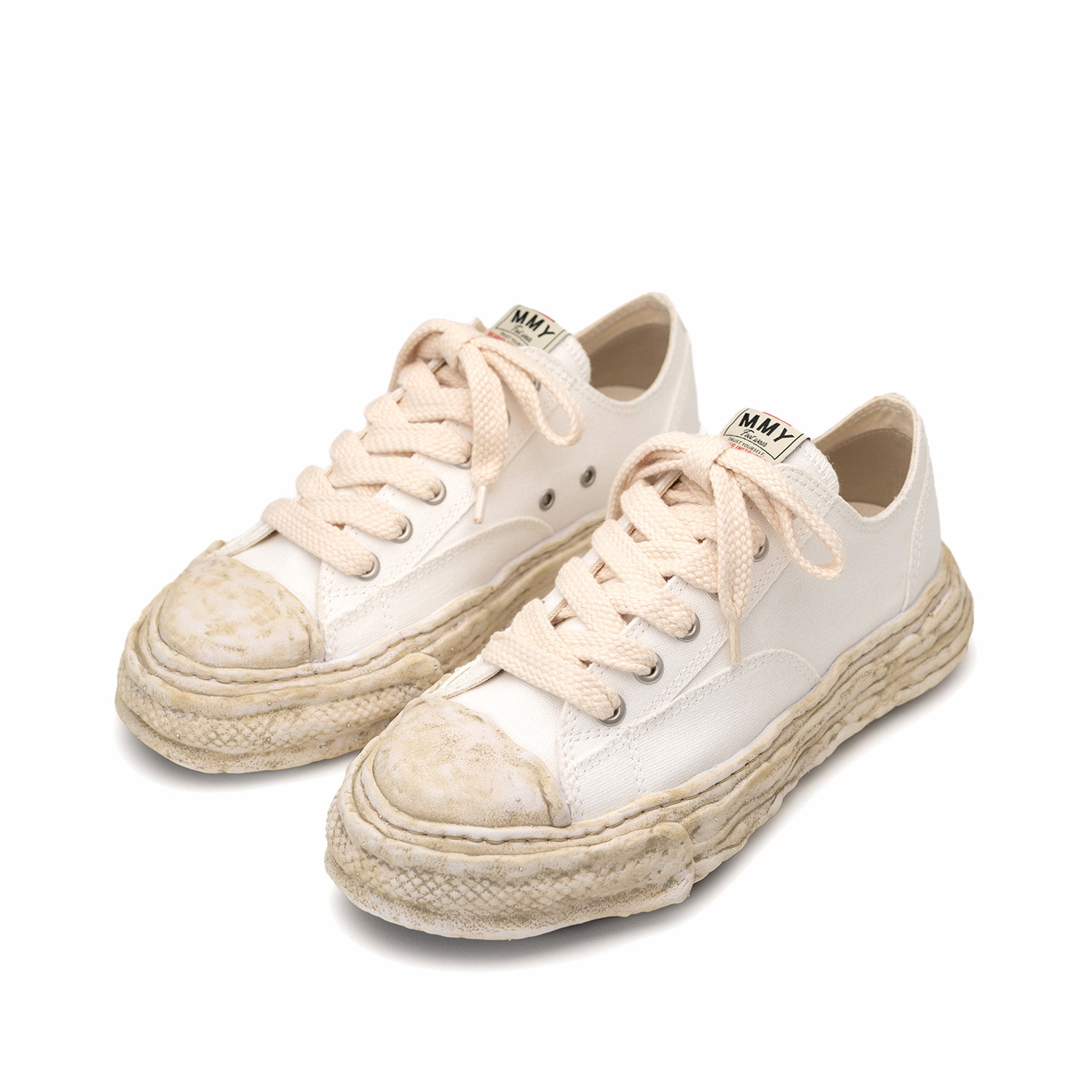 Maison MIHARA YASUHIRO &quot;PETERSON23&quot; OG Dyed Sole Canvas Low-Top Sneaker (White) - August Shop