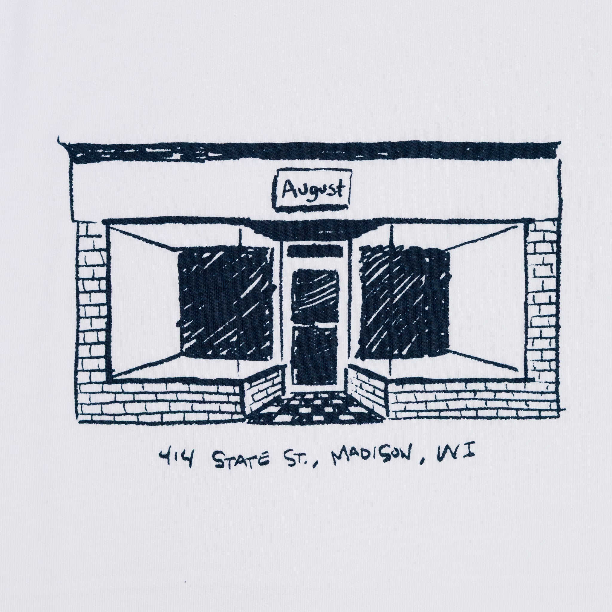 August "Father &amp; Son" Shop Ringer T-Shirt (White/Navy) - August Shop