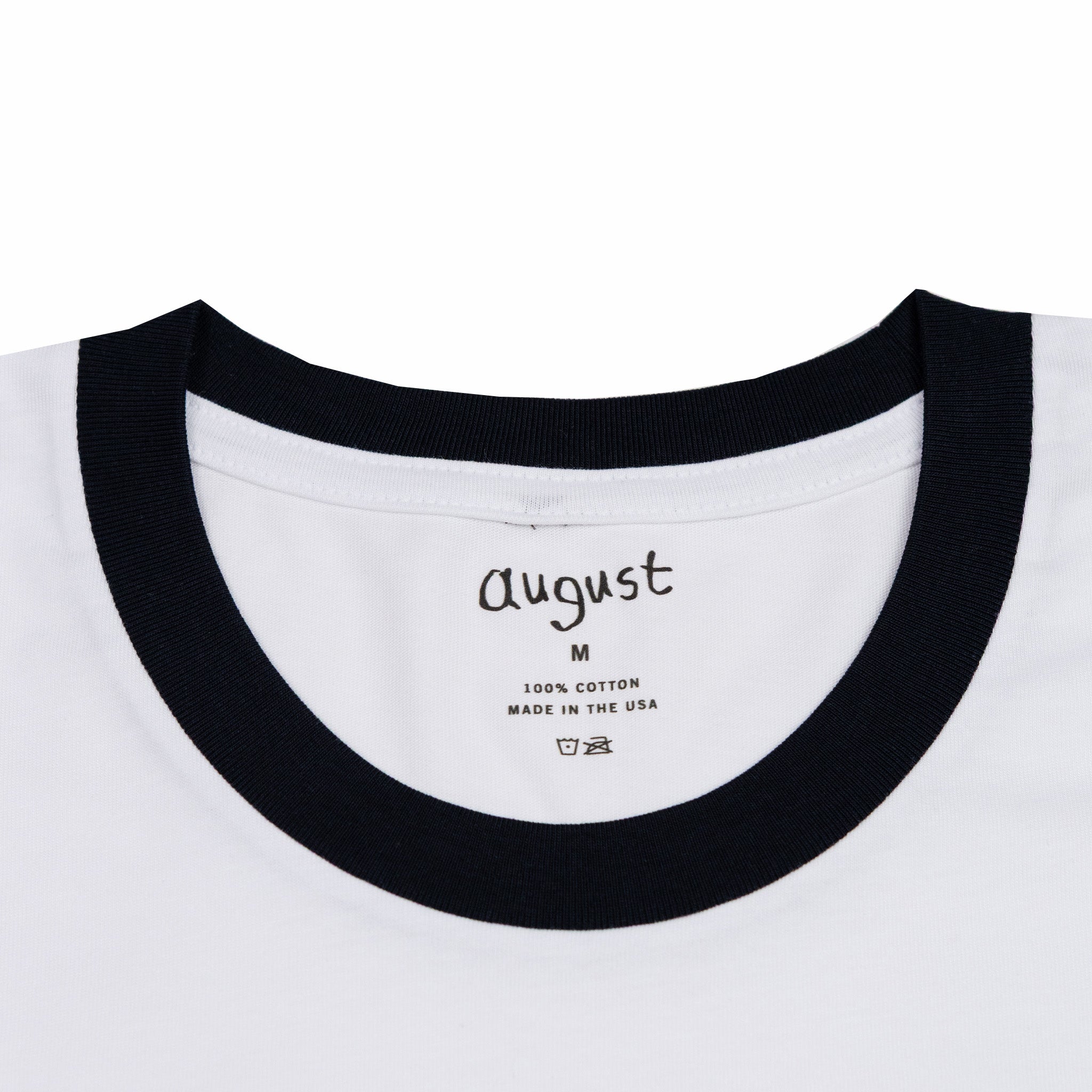 August "Father &amp; Son" Shop Ringer T-Shirt (White/Navy) - August Shop