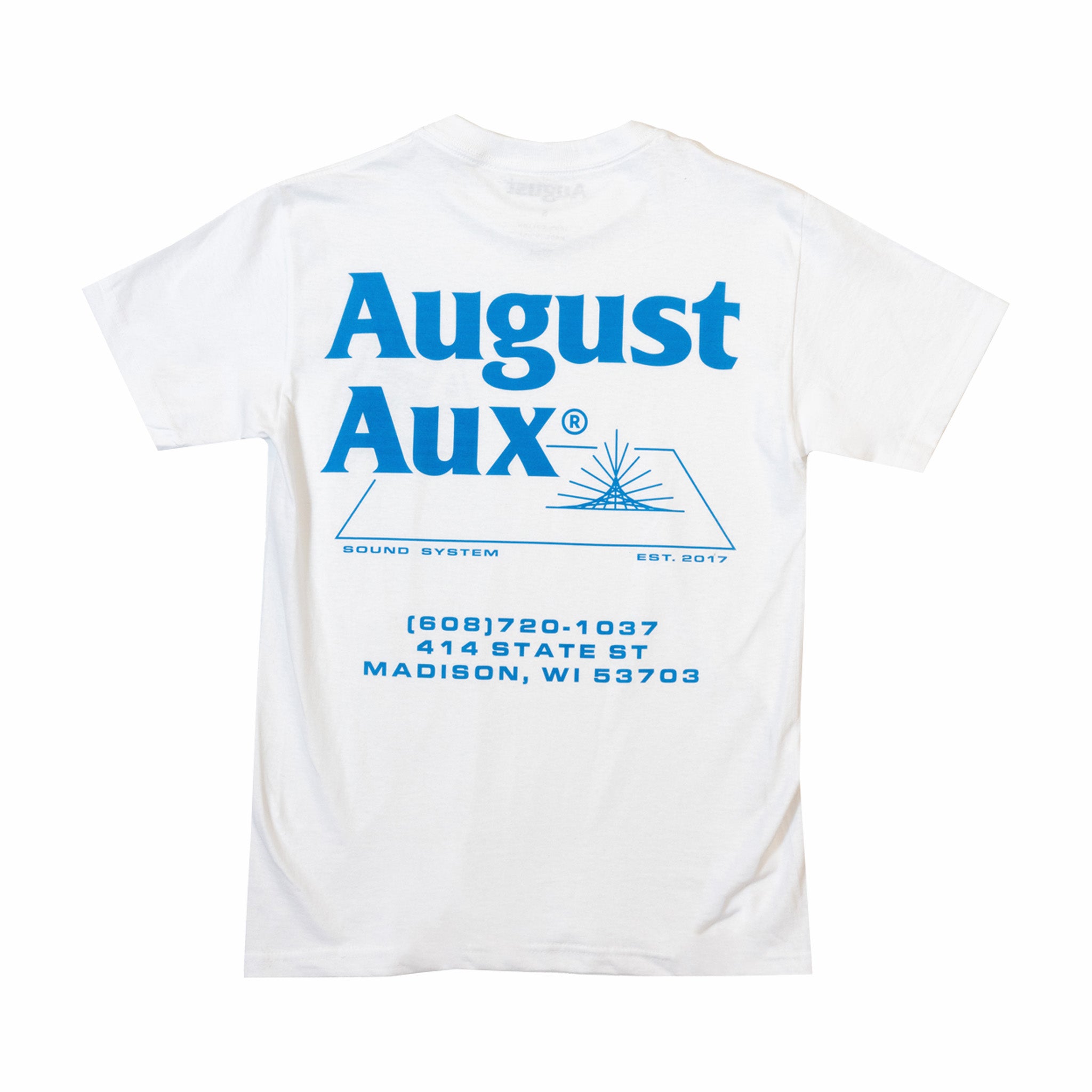 August Aux &quot;Sound System&quot; T-Shirt (White) - August Shop