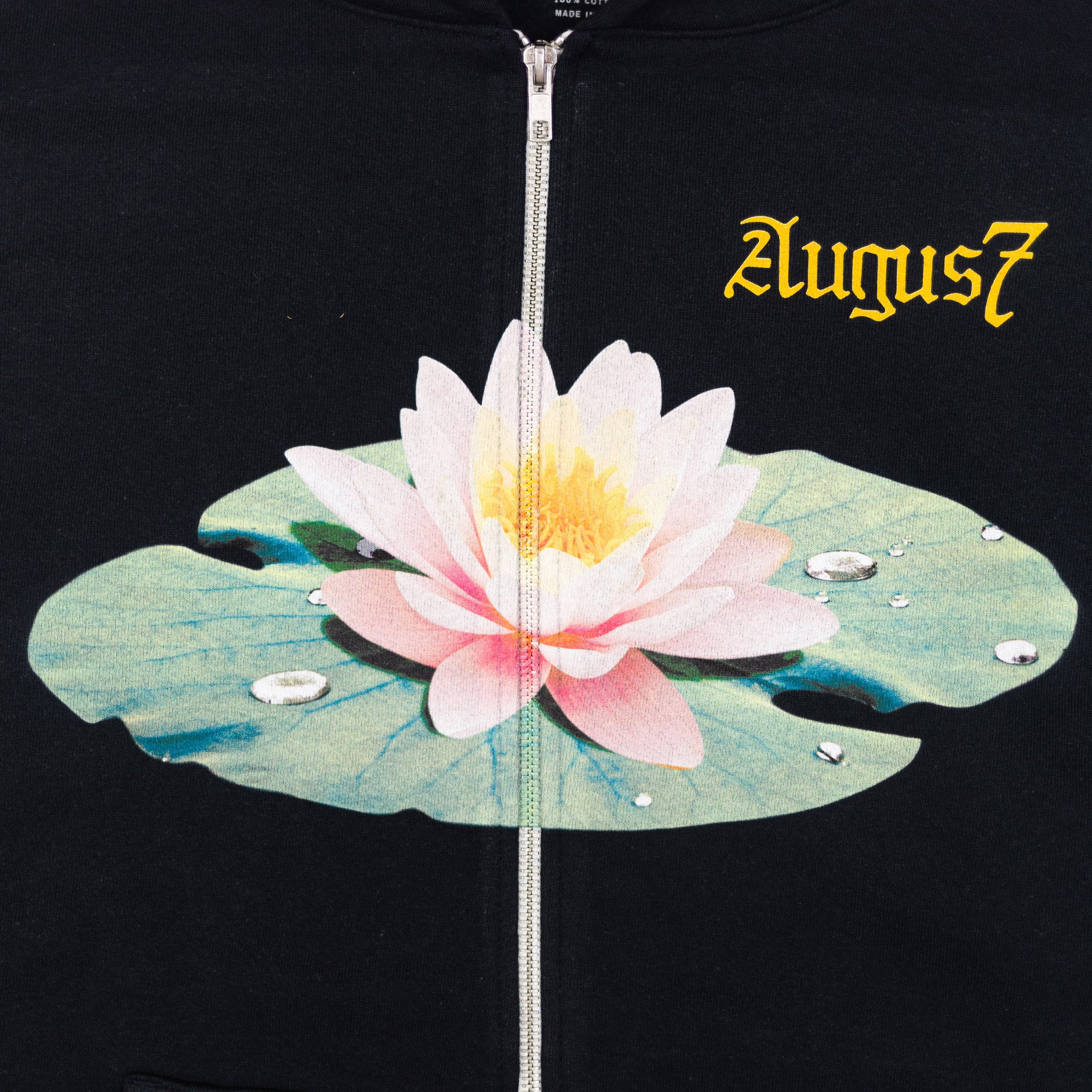 August 7 Year Anniversary &quot;Lotus Flower&quot; Zip Up Hoodie (Navy) - August Shop