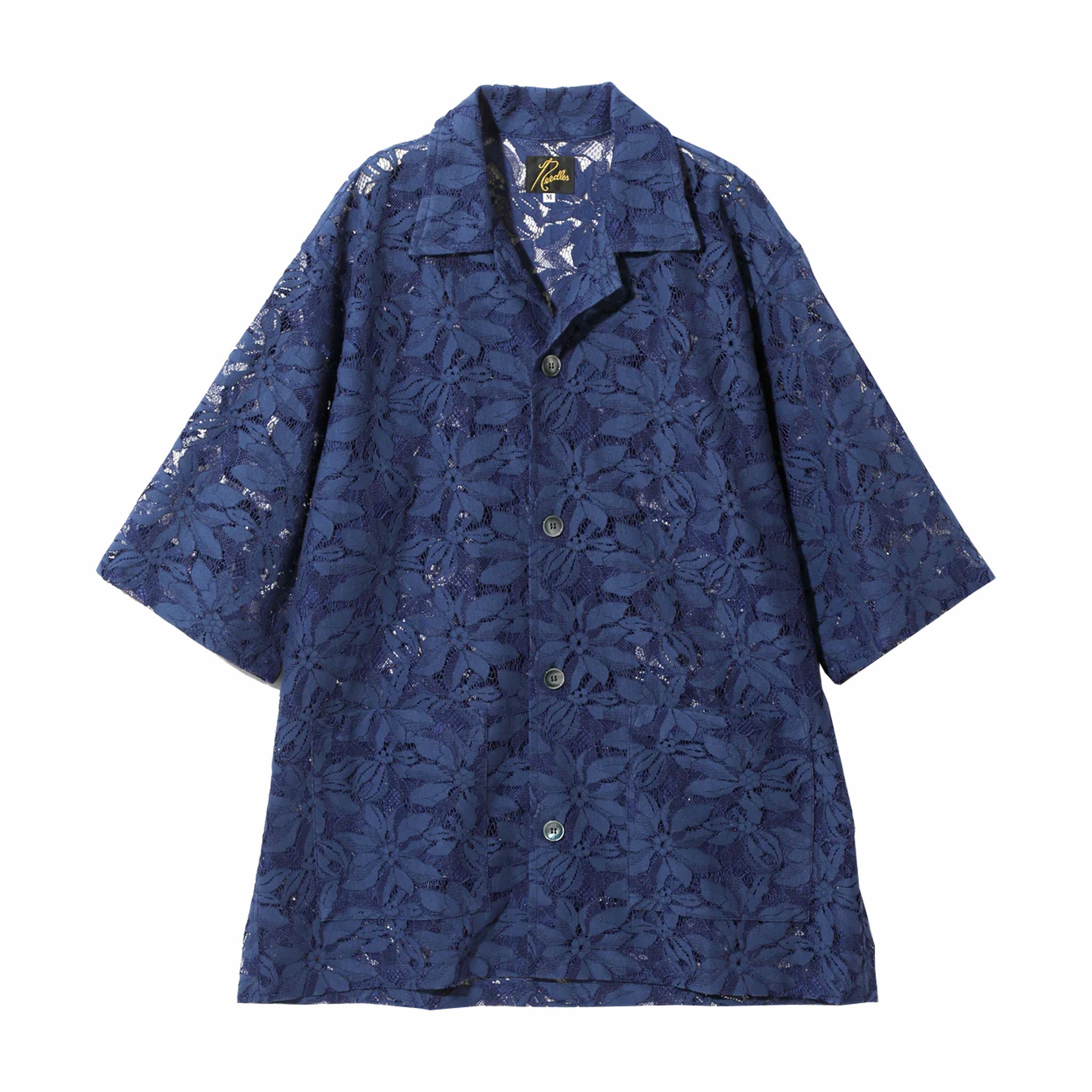 Needles Cabana Shirt - C/PE/R Lace Flower (Navy)