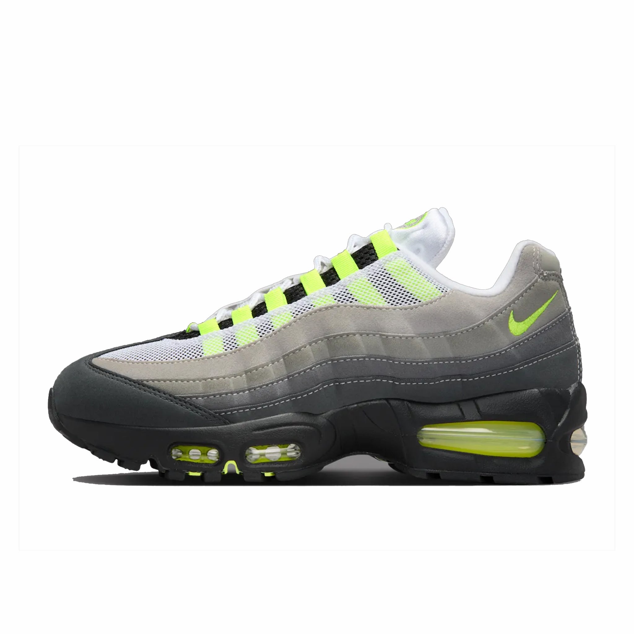 Nike Women's Air Max 95 OG “Neon” Big Bubble (Black/Cool Grey-Neon Yellow) - August Shop