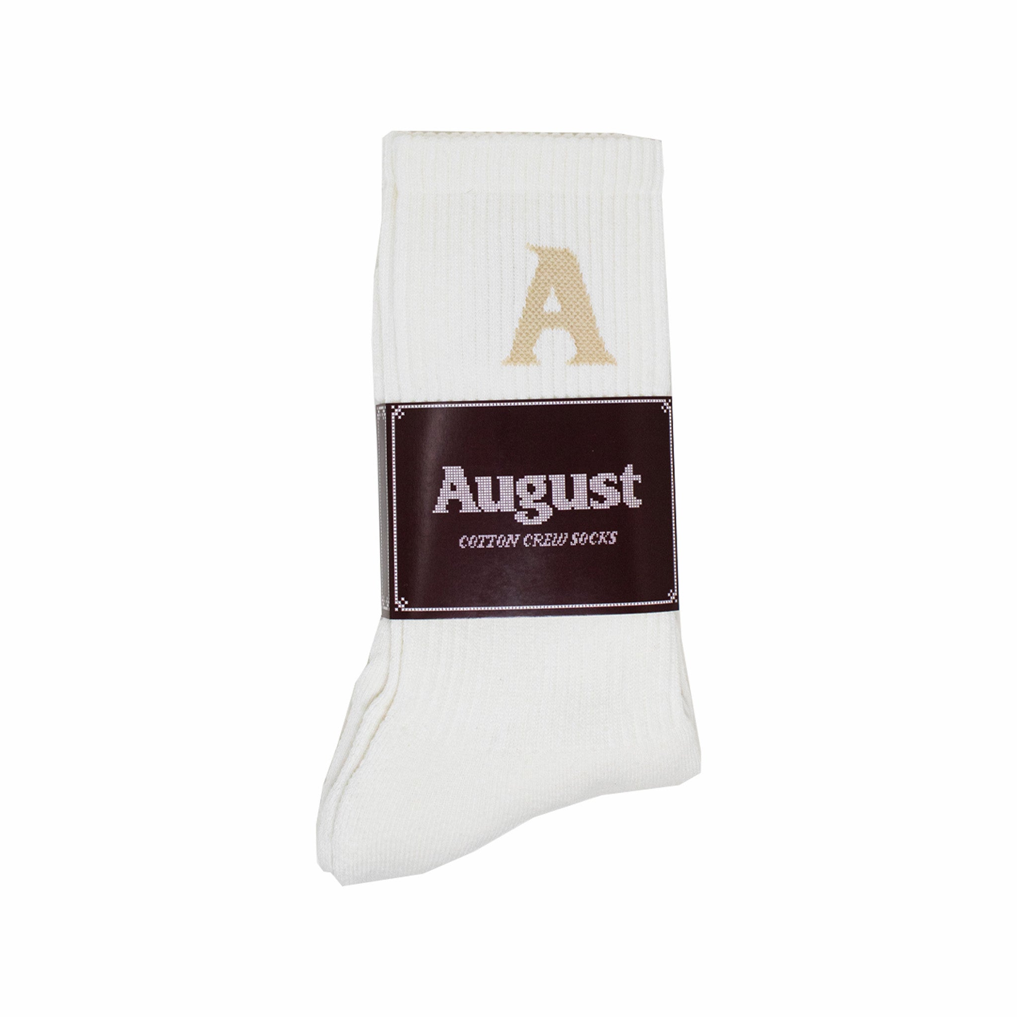August Cotton Crew Socks (Natural) - August Shop