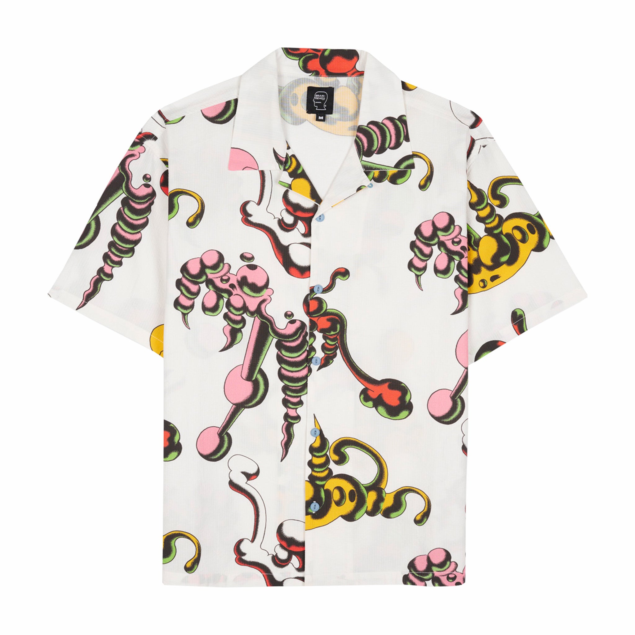 Brain Dead Tetsunori Tawaraya Seersucker Short Sleeve Button Up (White/Multi) - August Shop