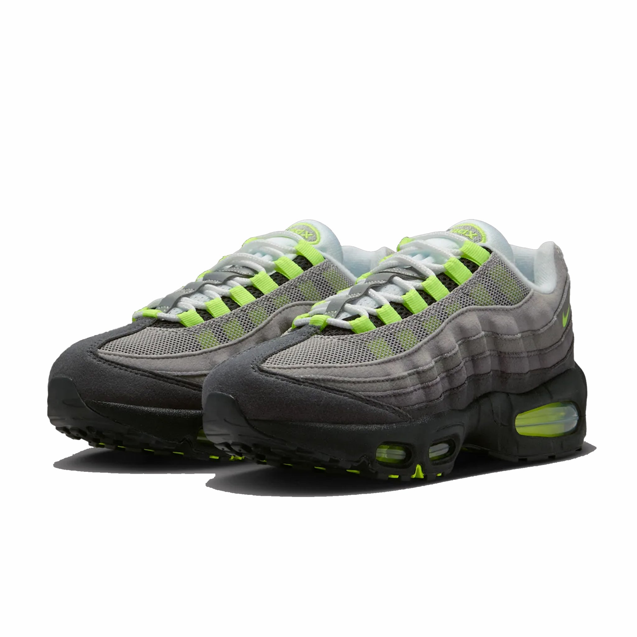 Nike Grade School Air Max 95 OG “Neon” Big Bubble (Black/Cool Grey-Neon Yellow) - August Shop