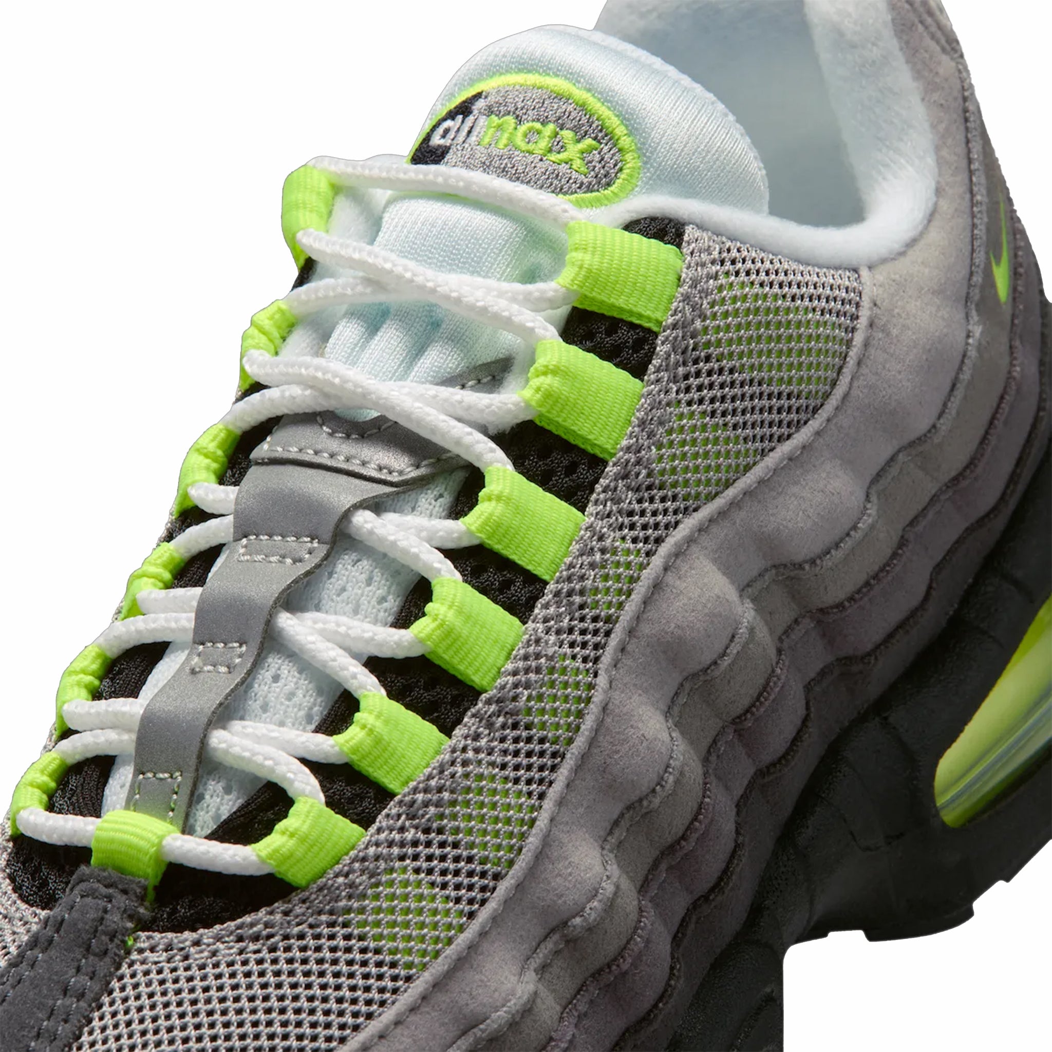 Nike Grade School Air Max 95 OG “Neon” Big Bubble (Black/Cool Grey-Neon Yellow) - August Shop