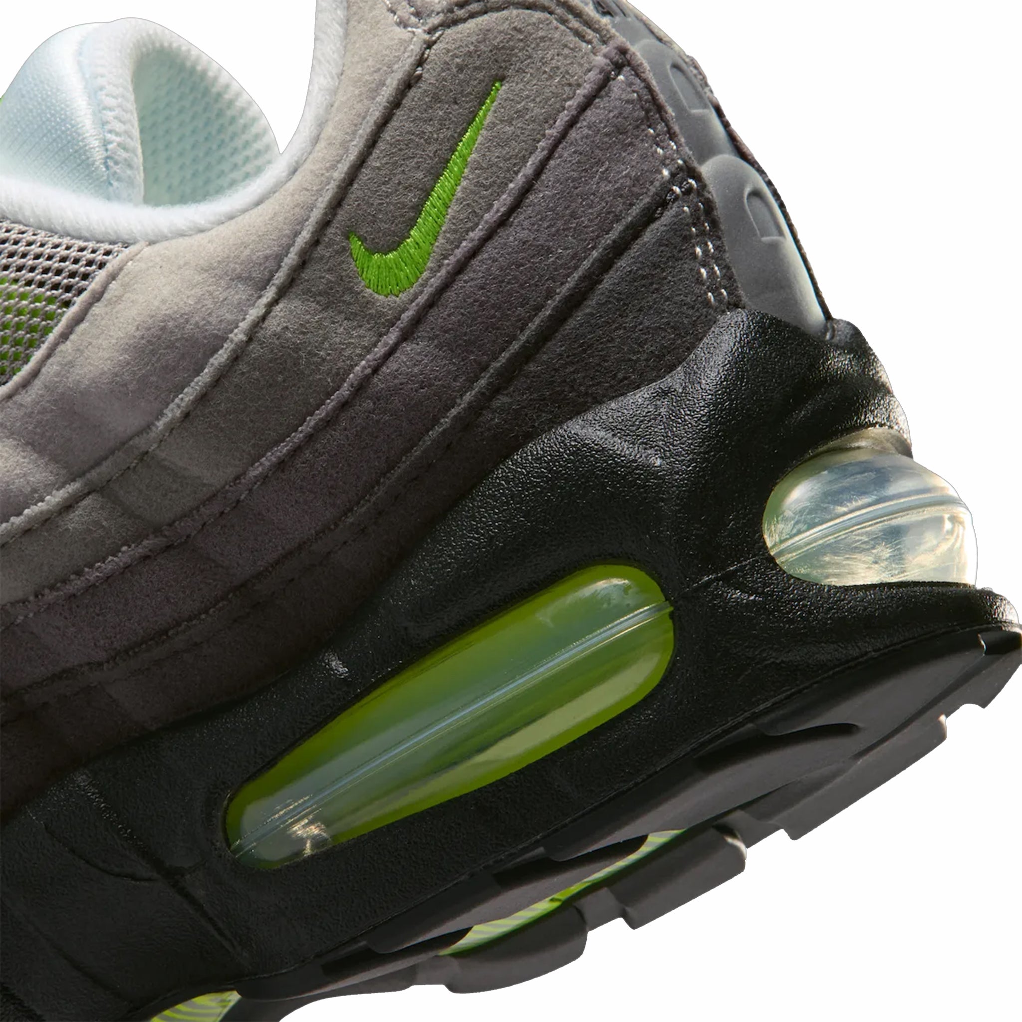 Nike Grade School Air Max 95 OG “Neon” Big Bubble (Black/Cool Grey-Neon Yellow) - August Shop