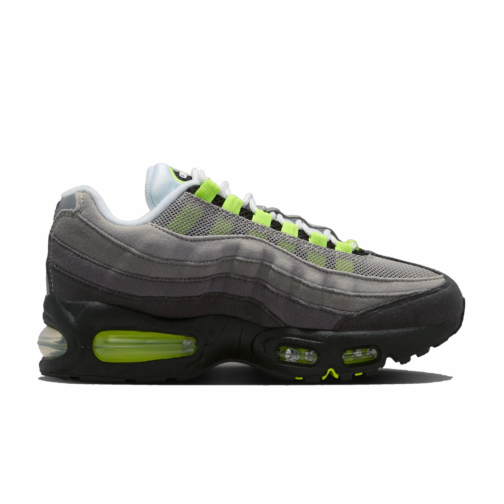 Nike Grade School Air Max 95 OG “Neon” Big Bubble (Black/Cool Grey-Neon Yellow) - August Shop