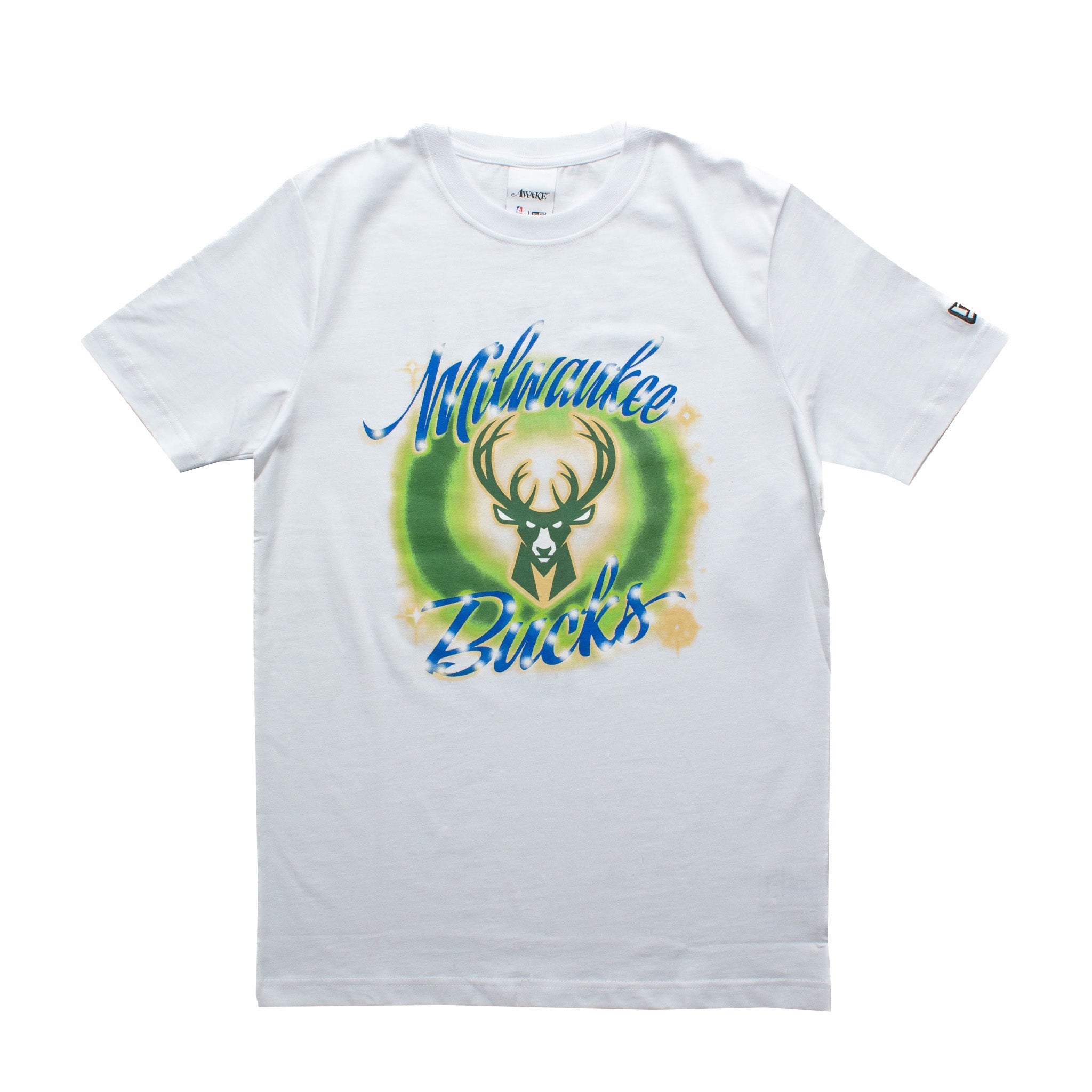 New Era x Awake NY x NBA Milwaukee Bucks T-Shirt (White) - August Shop
